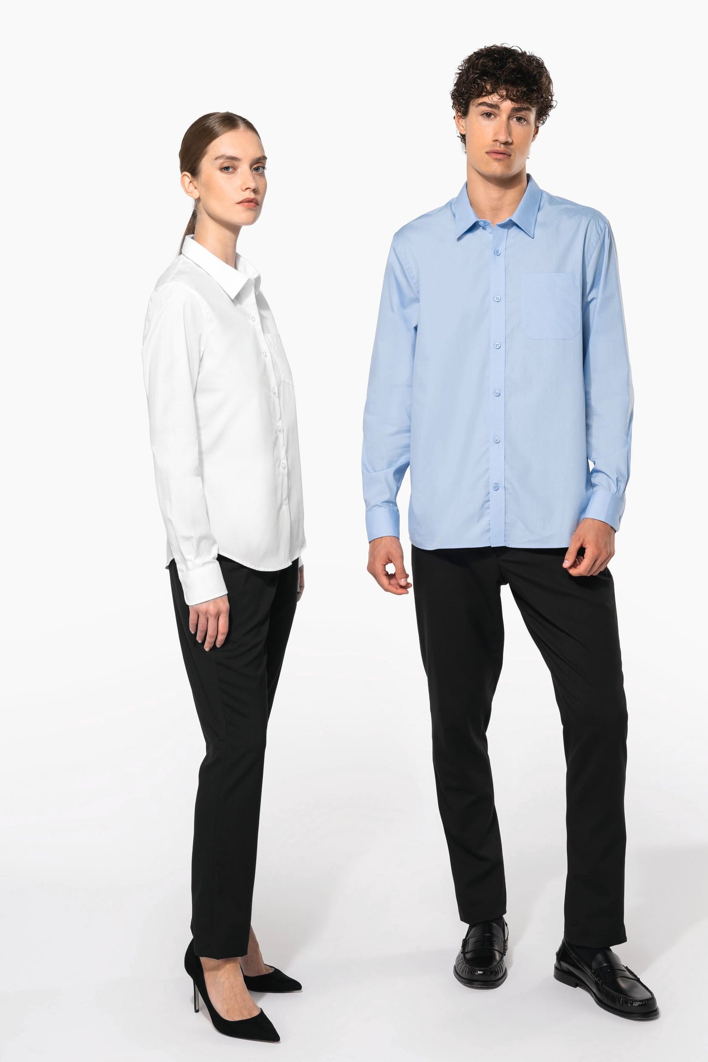 K541C - Camicia uomo in popeline manica lunga