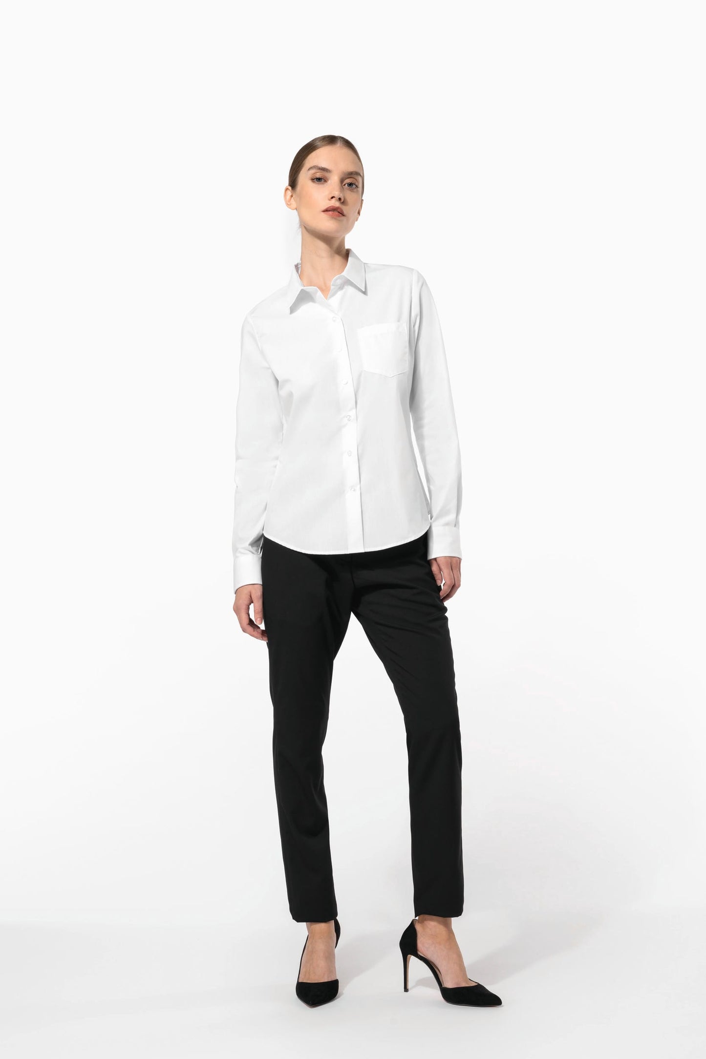 K542 - Camicia donna in popeline manica lunga