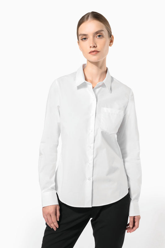 K542C - Camicia donna in popeline manica lunga