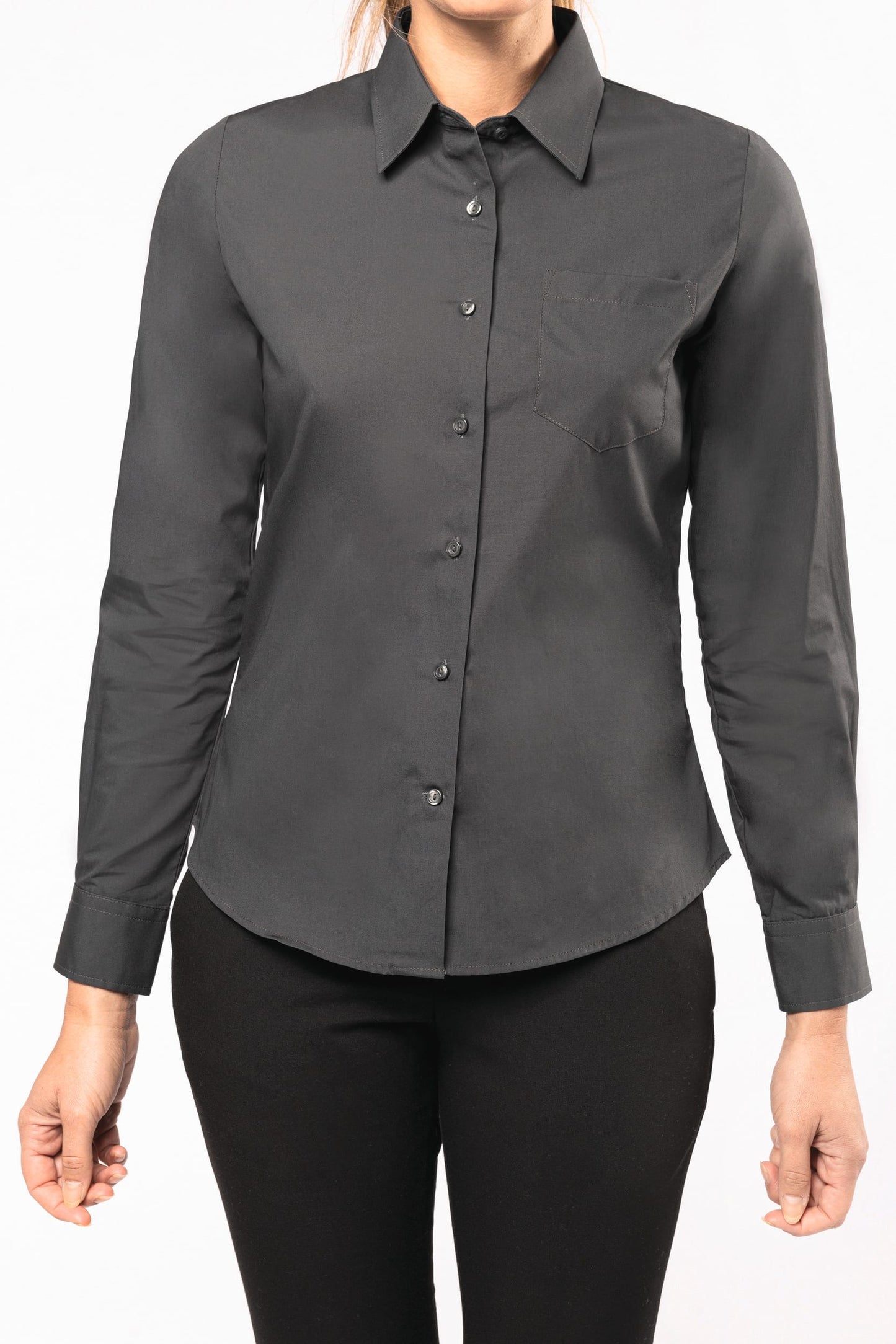 K542 - Camicia donna in popeline manica lunga