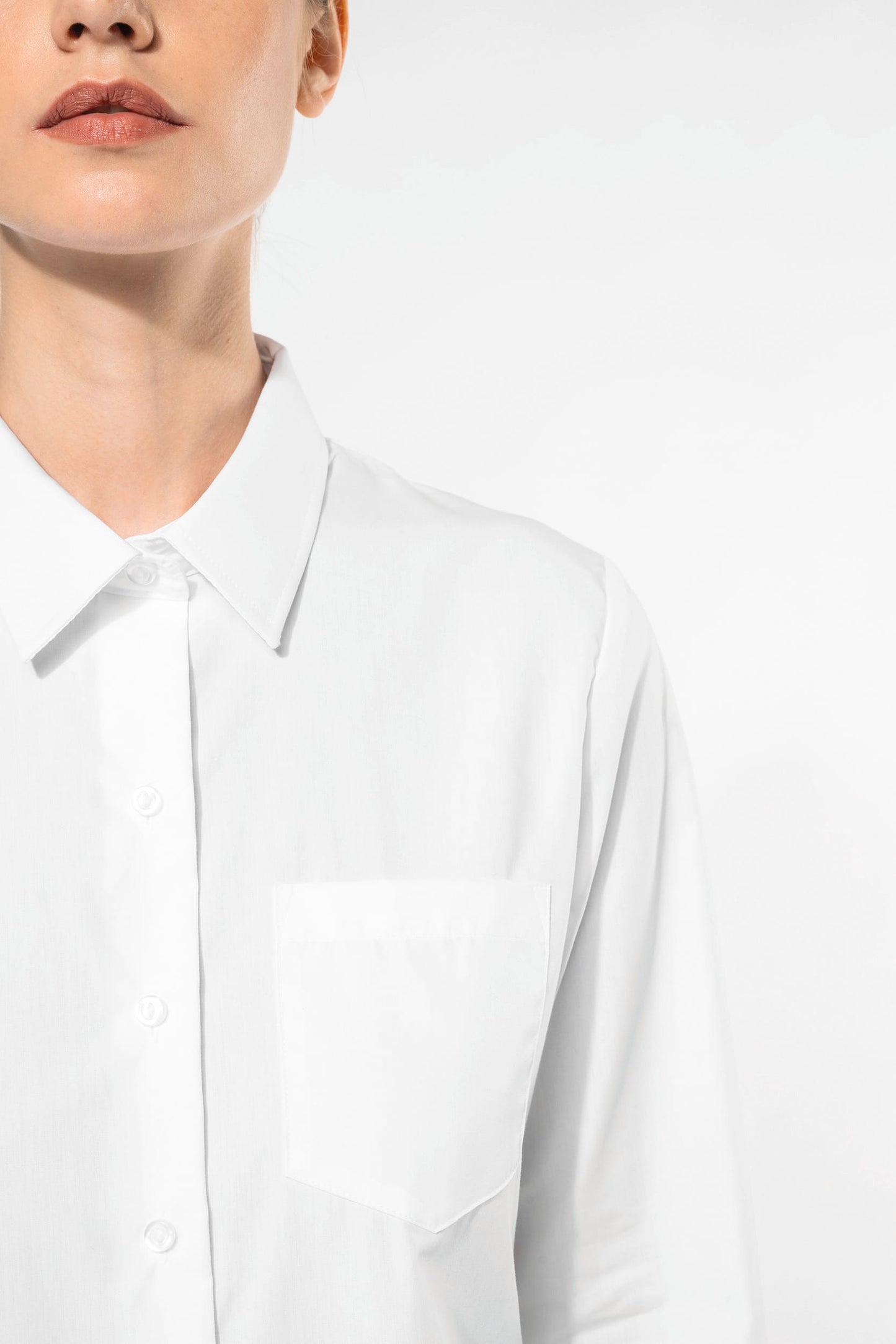 K542C - Camicia donna in popeline manica lunga