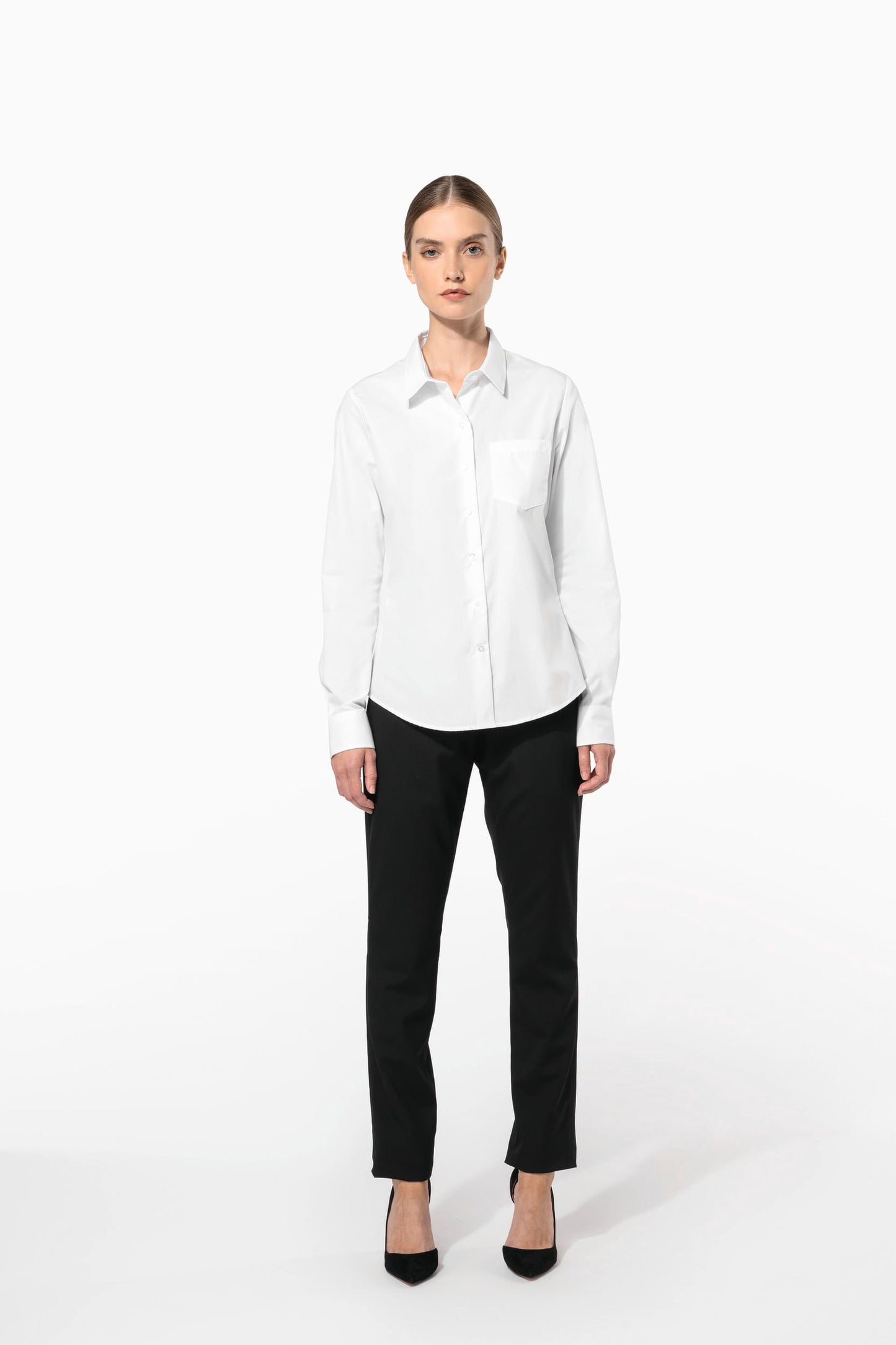 K542 - Camicia donna in popeline manica lunga
