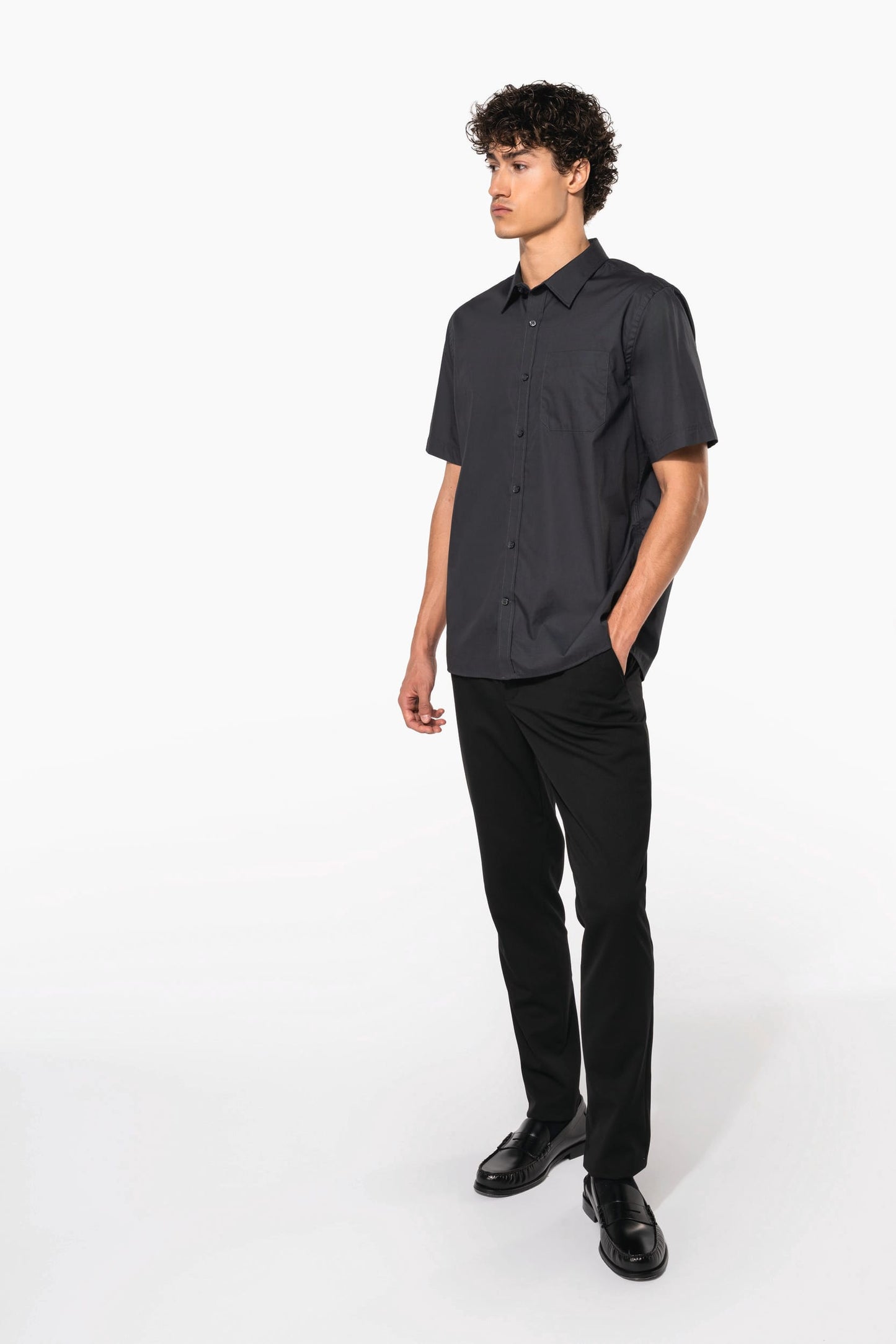 K543 - Camicia uomo in popeline manica corta