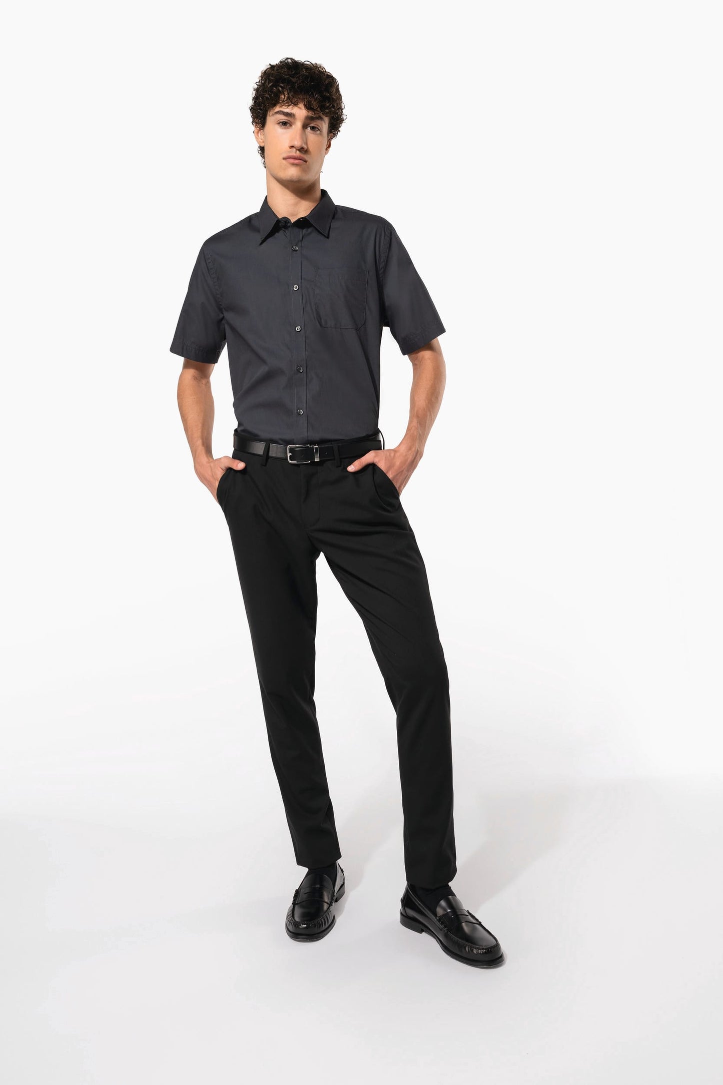 K543 - Camicia uomo in popeline manica corta