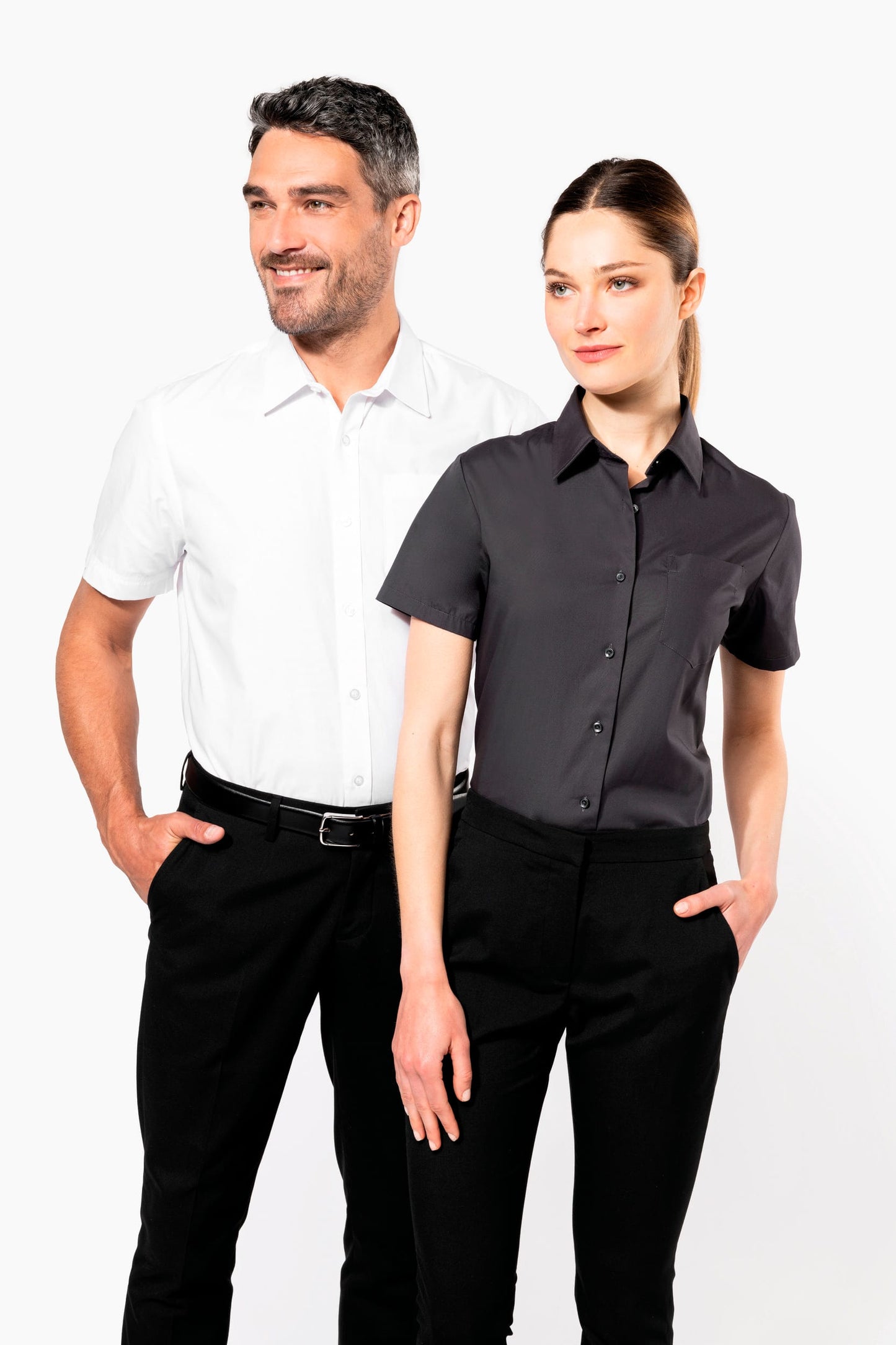 K543C - Camicia uomo in popeline manica corta