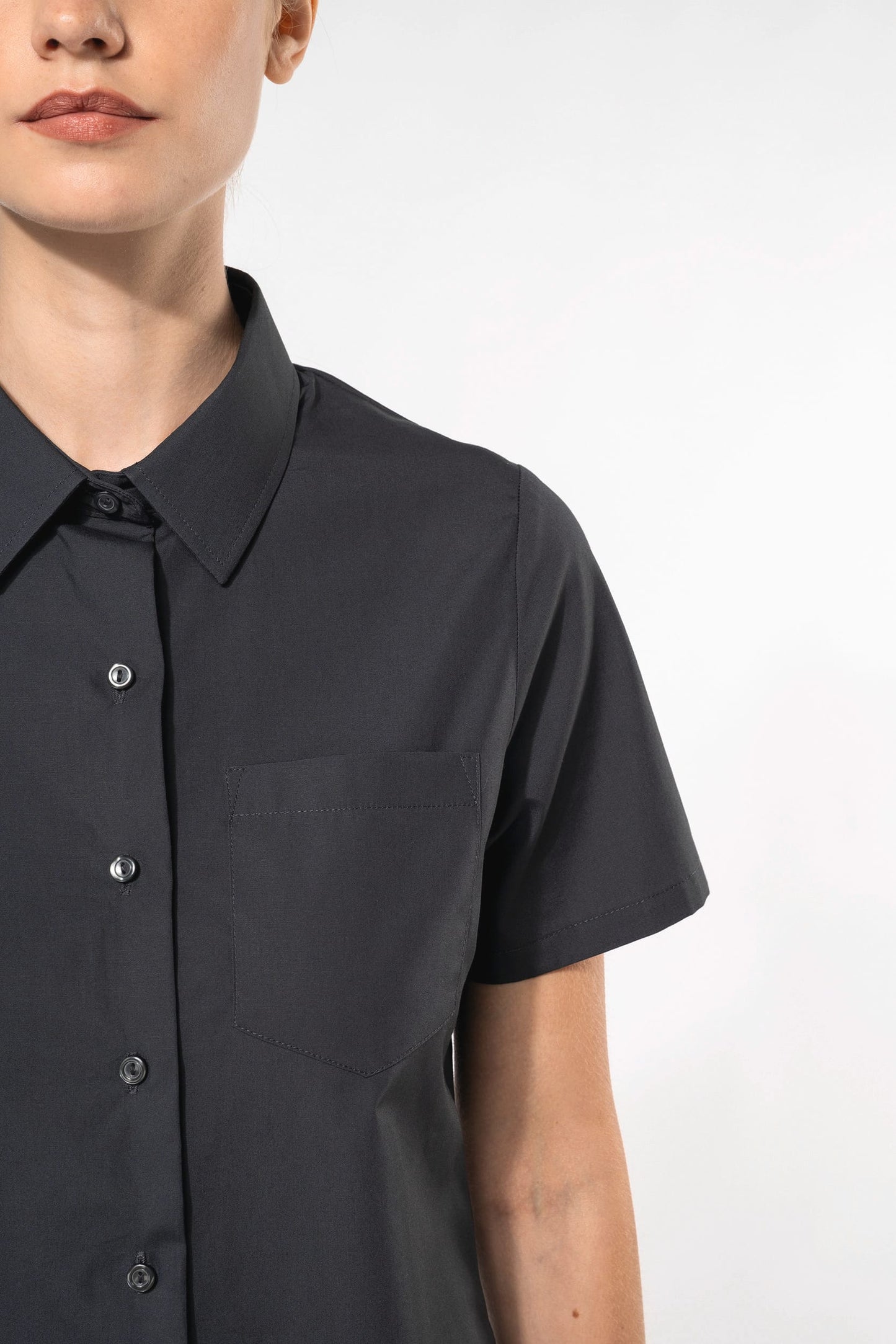 K544C - Camicia donna in popeline manica corta