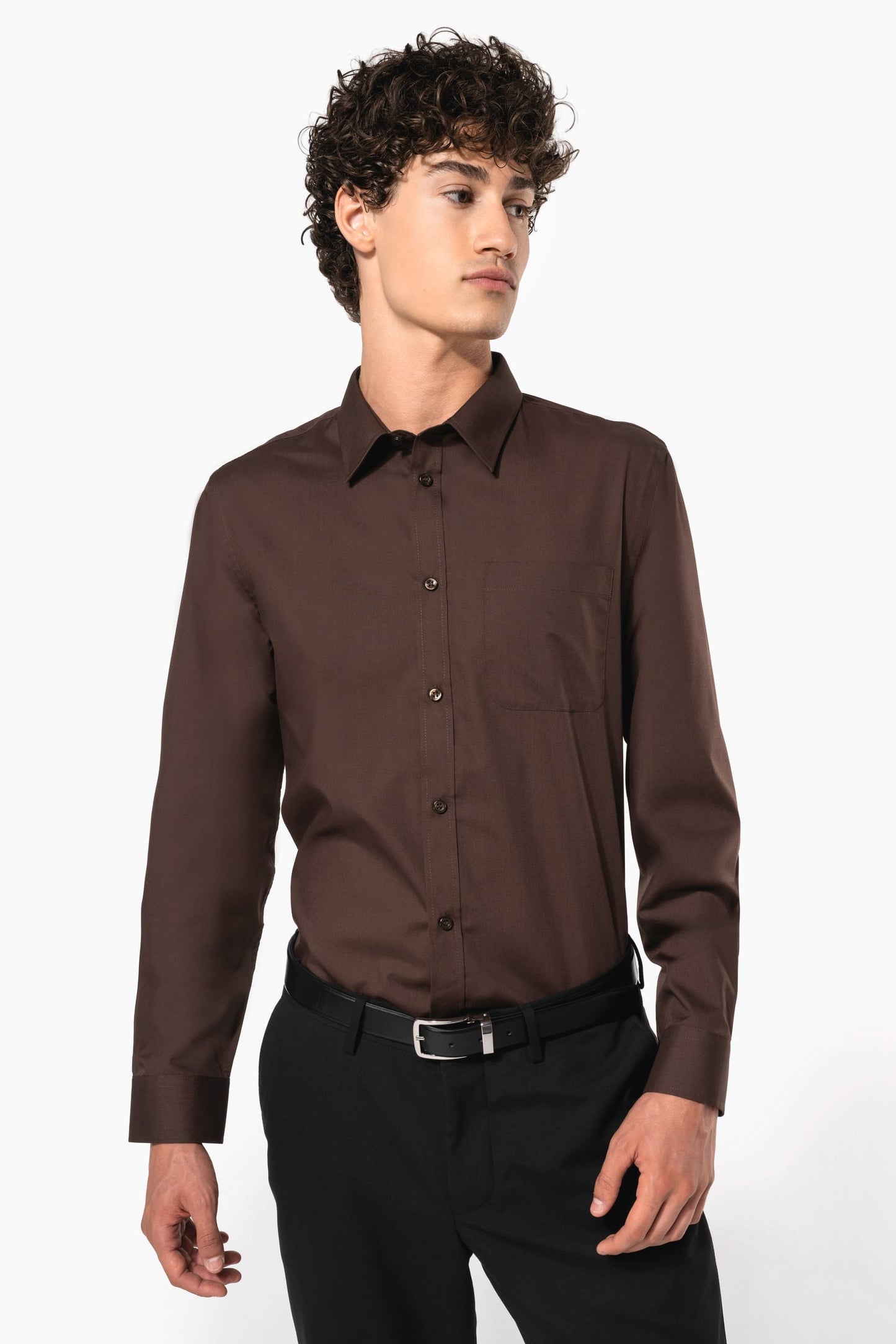 K545 - Camicia popeline policotone uomo facile da lavare