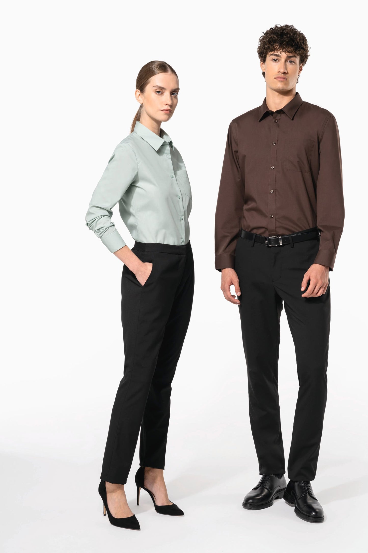 K549 - Camicia popeline policotone donna facile da lavare