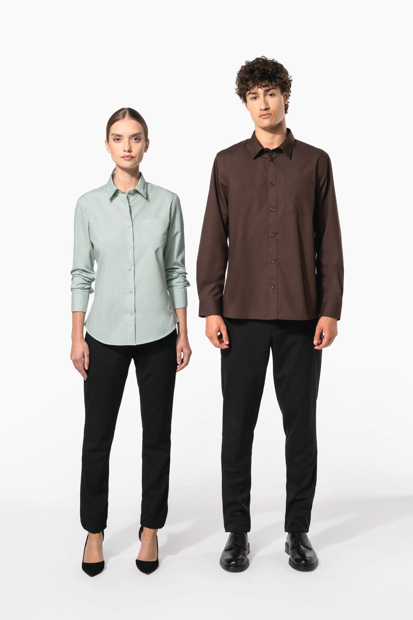 K545 - Camicia popeline policotone uomo facile da lavare