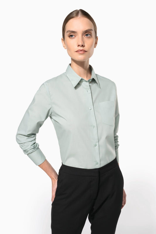 K549 - Camicia popeline policotone donna facile da lavare