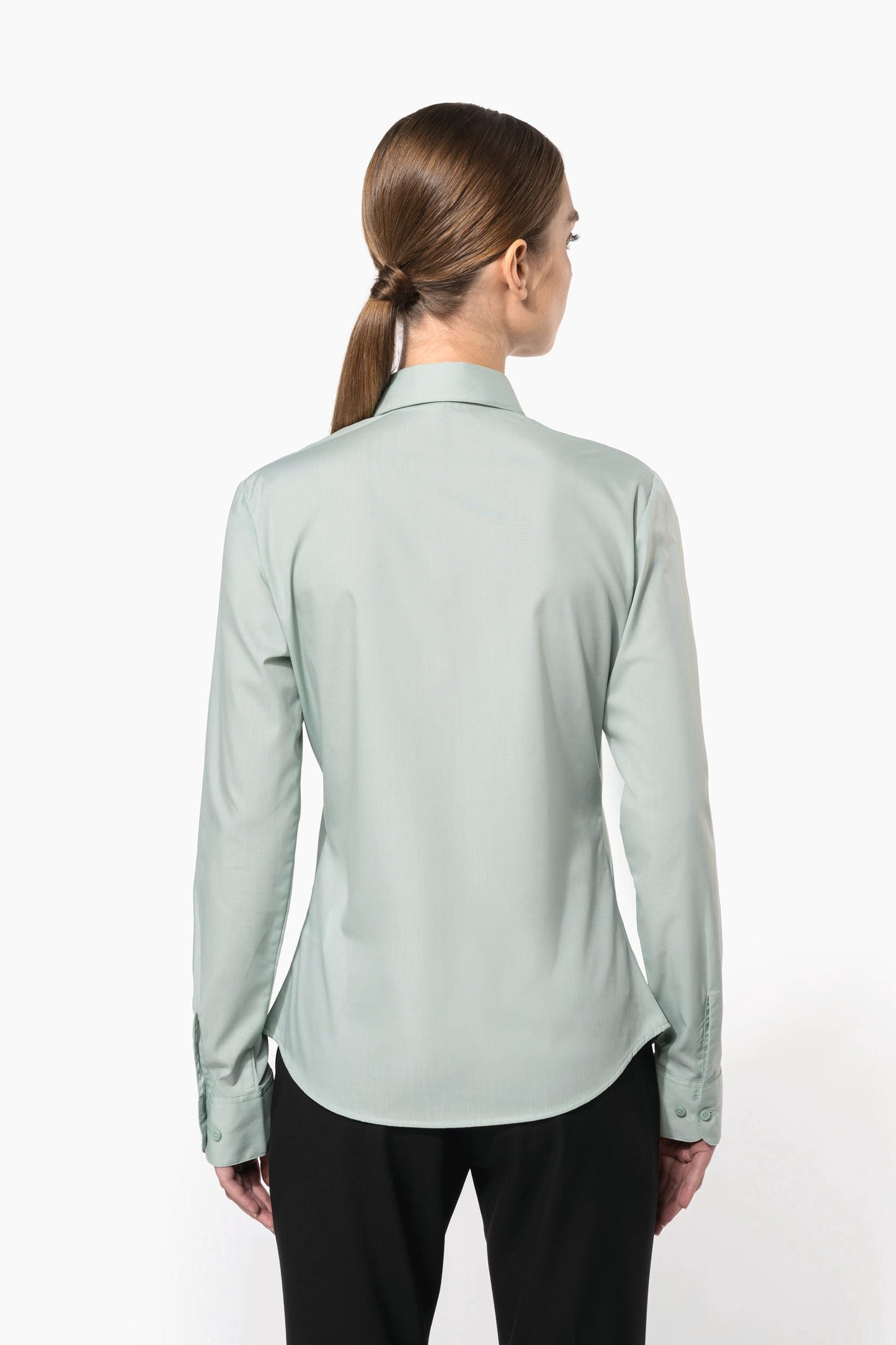 K549 - Camicia popeline policotone donna facile da lavare