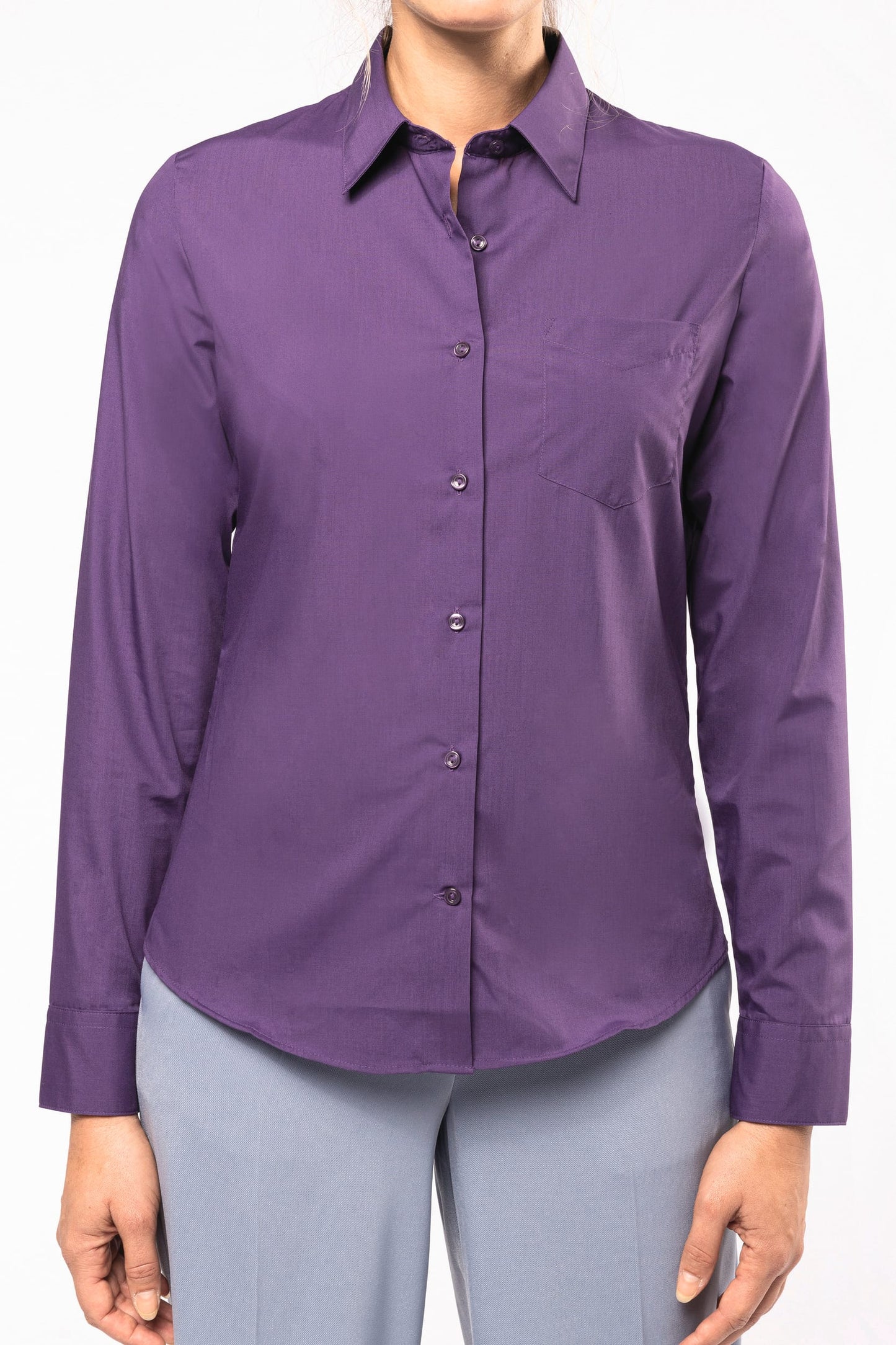 K549 - Camicia popeline policotone donna facile da lavare