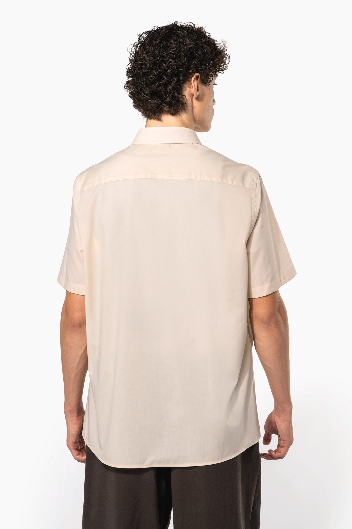 K551 - Camicia popeline policotone uomo maniche corte facile da lavare