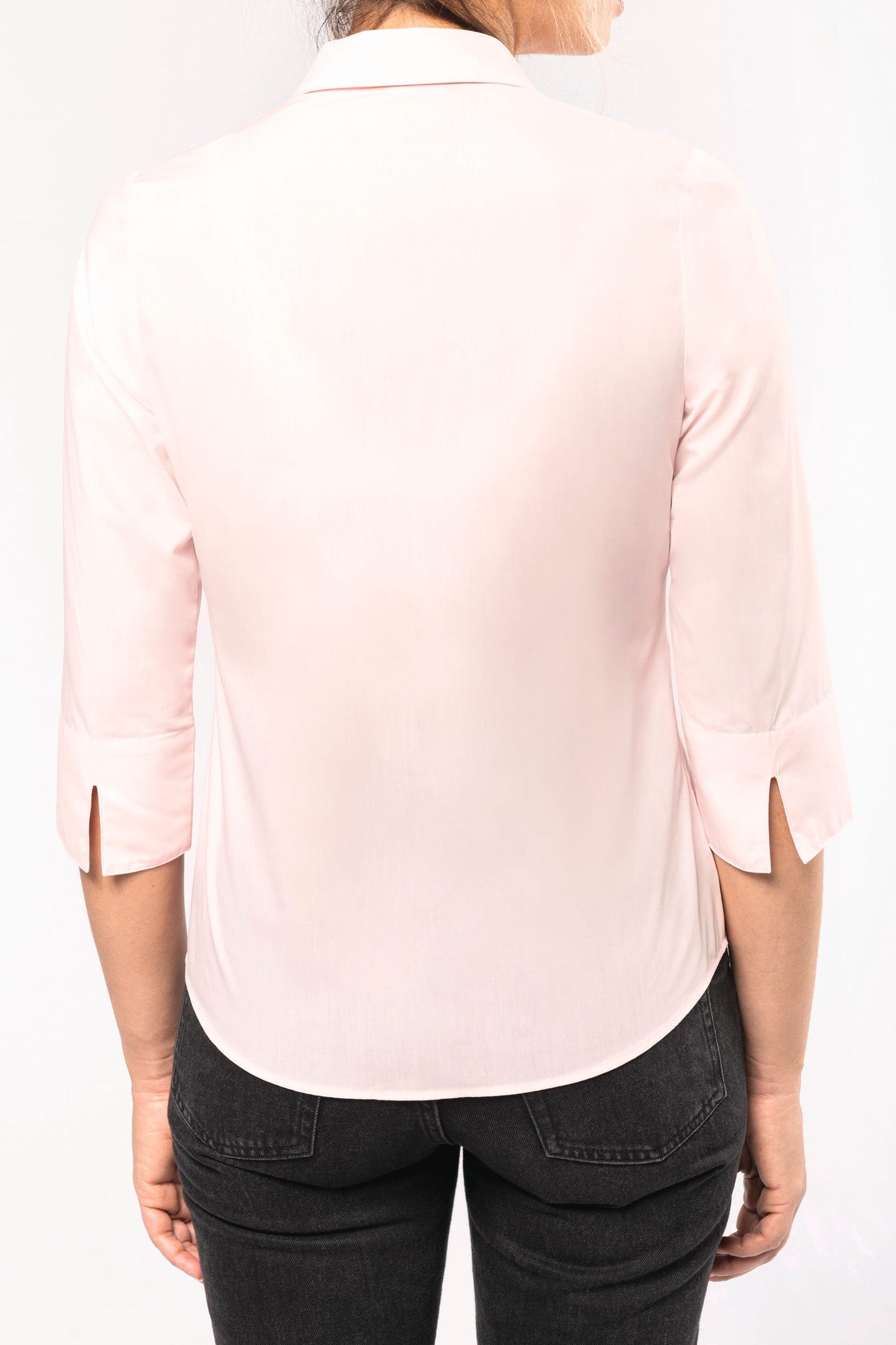 K558C - Camicia popeline policotone donna maniche 3/4 facile da lavare