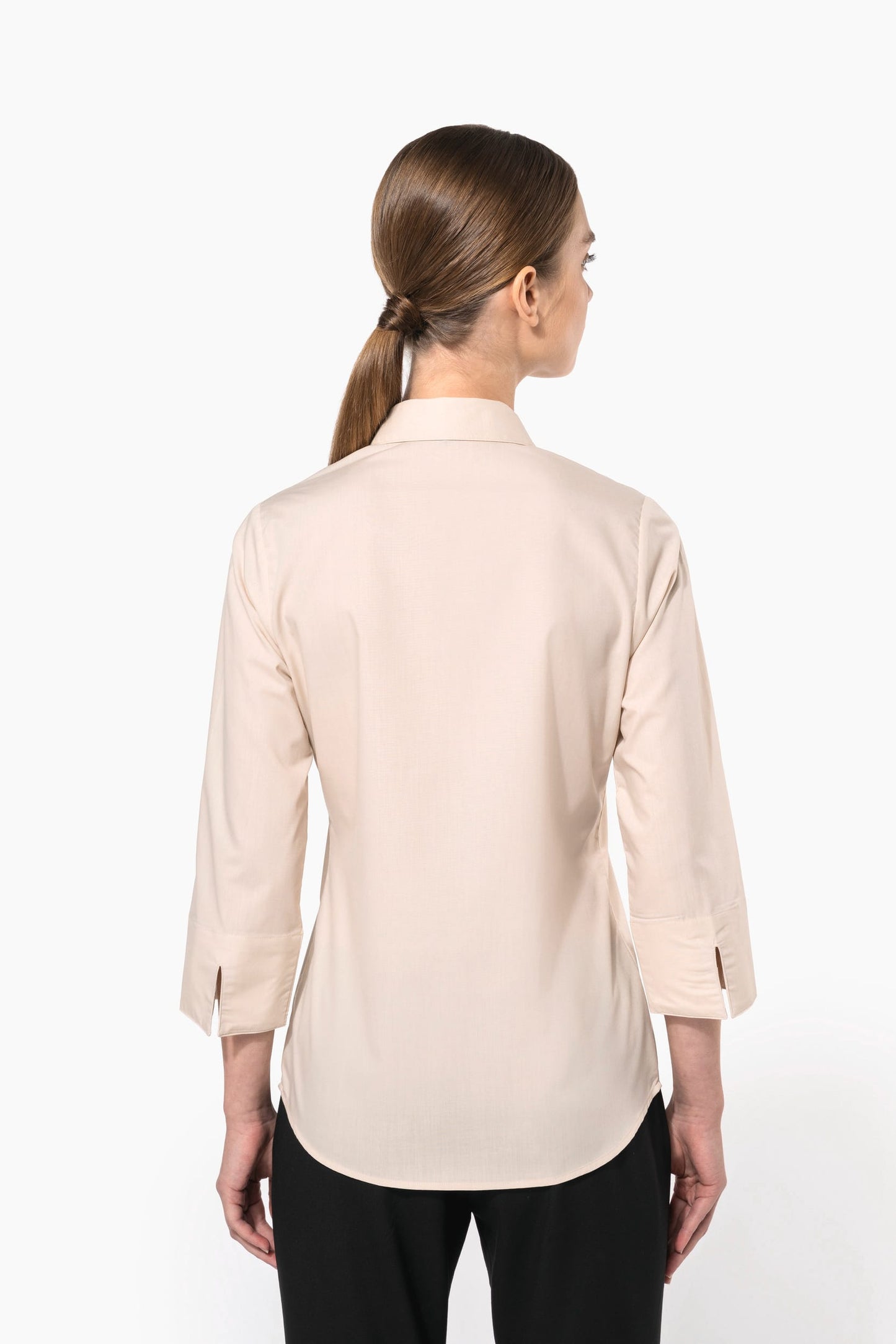 K558C - Camicia popeline policotone donna maniche 3/4 facile da lavare