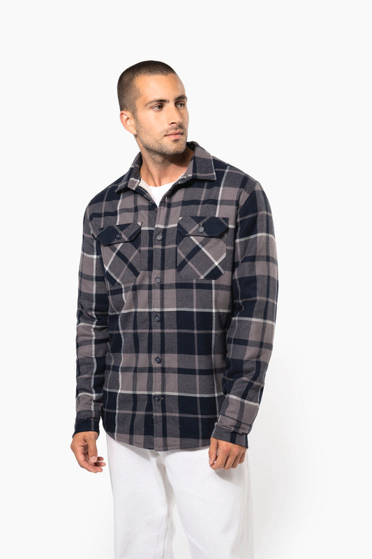 K579 - Giacca-camicia a quadri foderata in sherpa