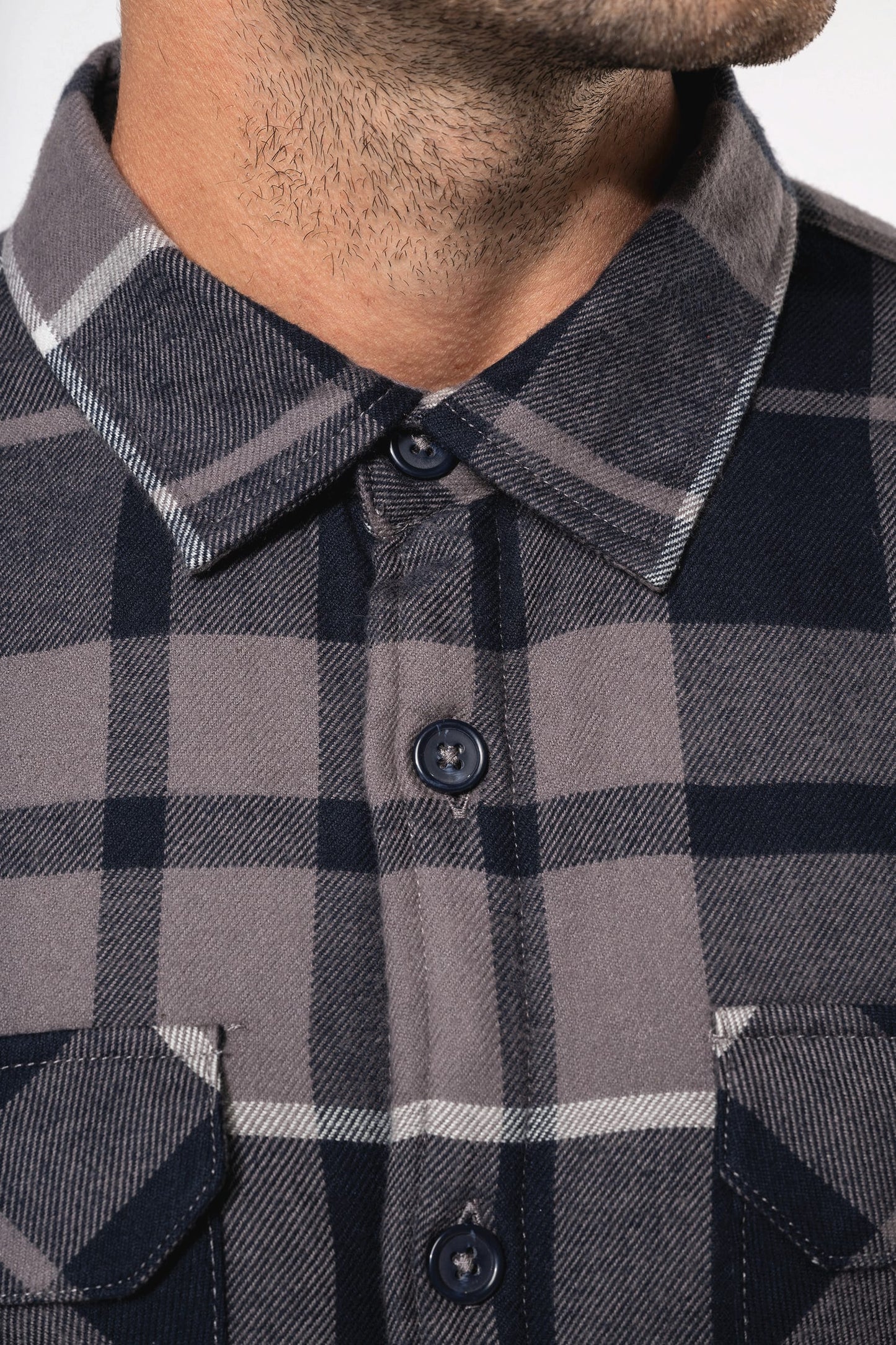 K579 - Giacca-camicia a quadri foderata in sherpa