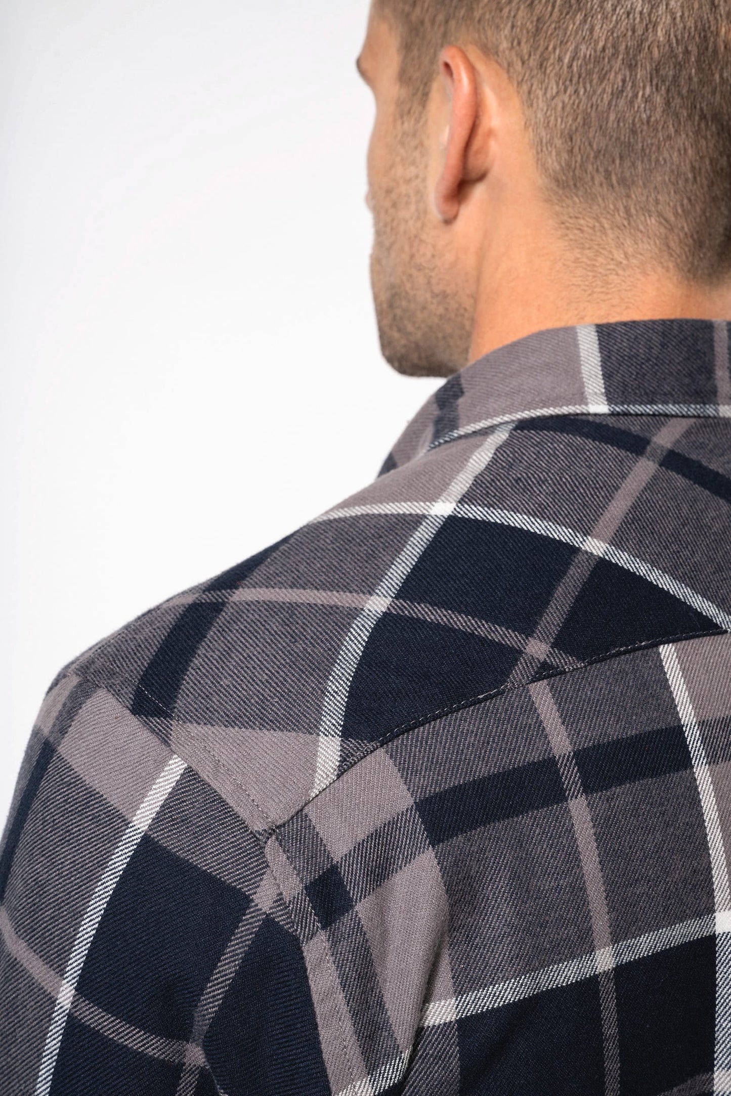 K579 - Giacca-camicia a quadri foderata in sherpa