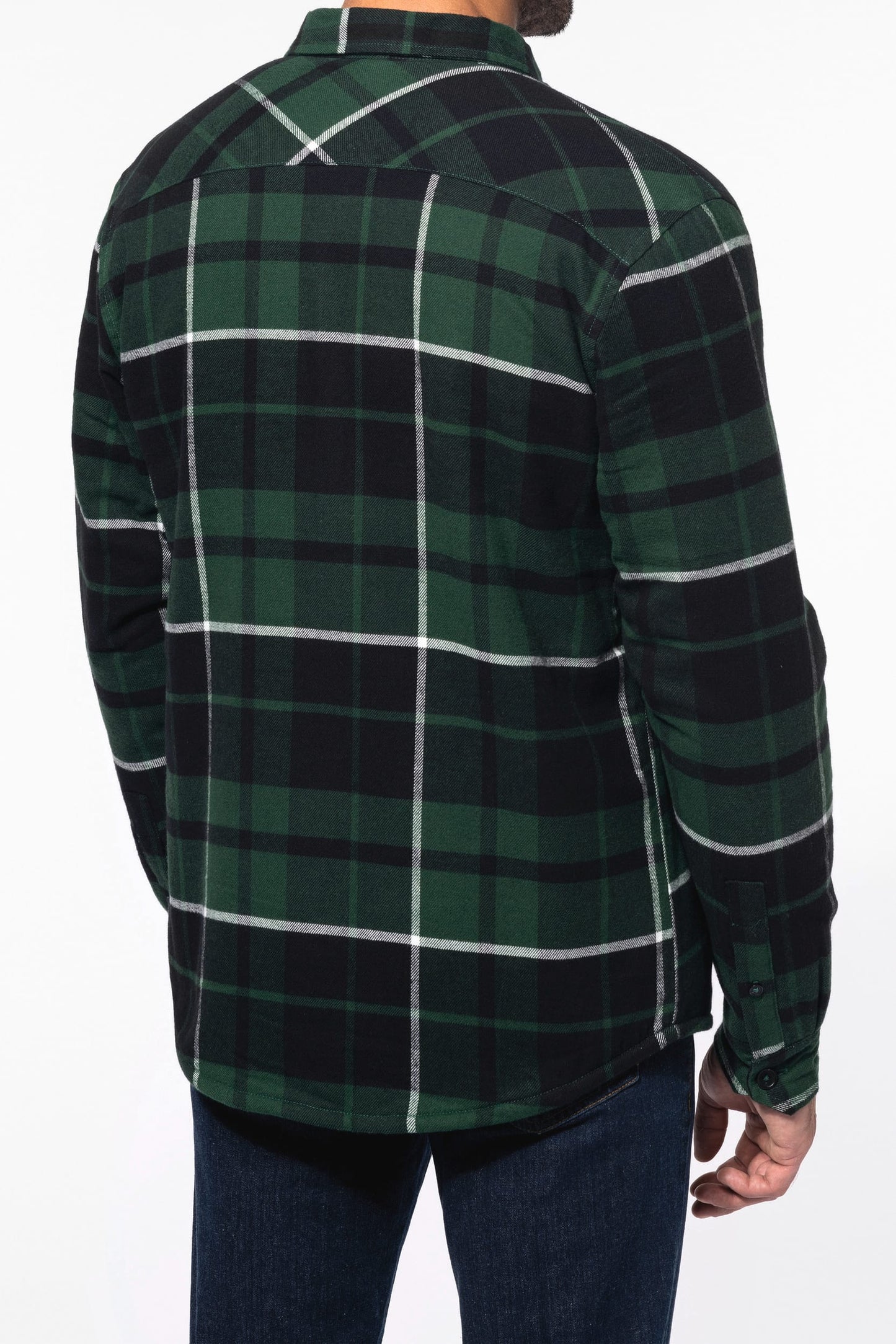 K579 - Giacca-camicia a quadri foderata in sherpa