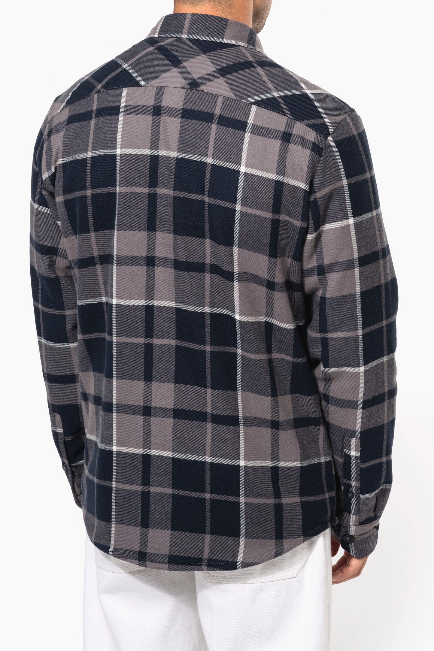 K579 - Giacca-camicia a quadri foderata in sherpa