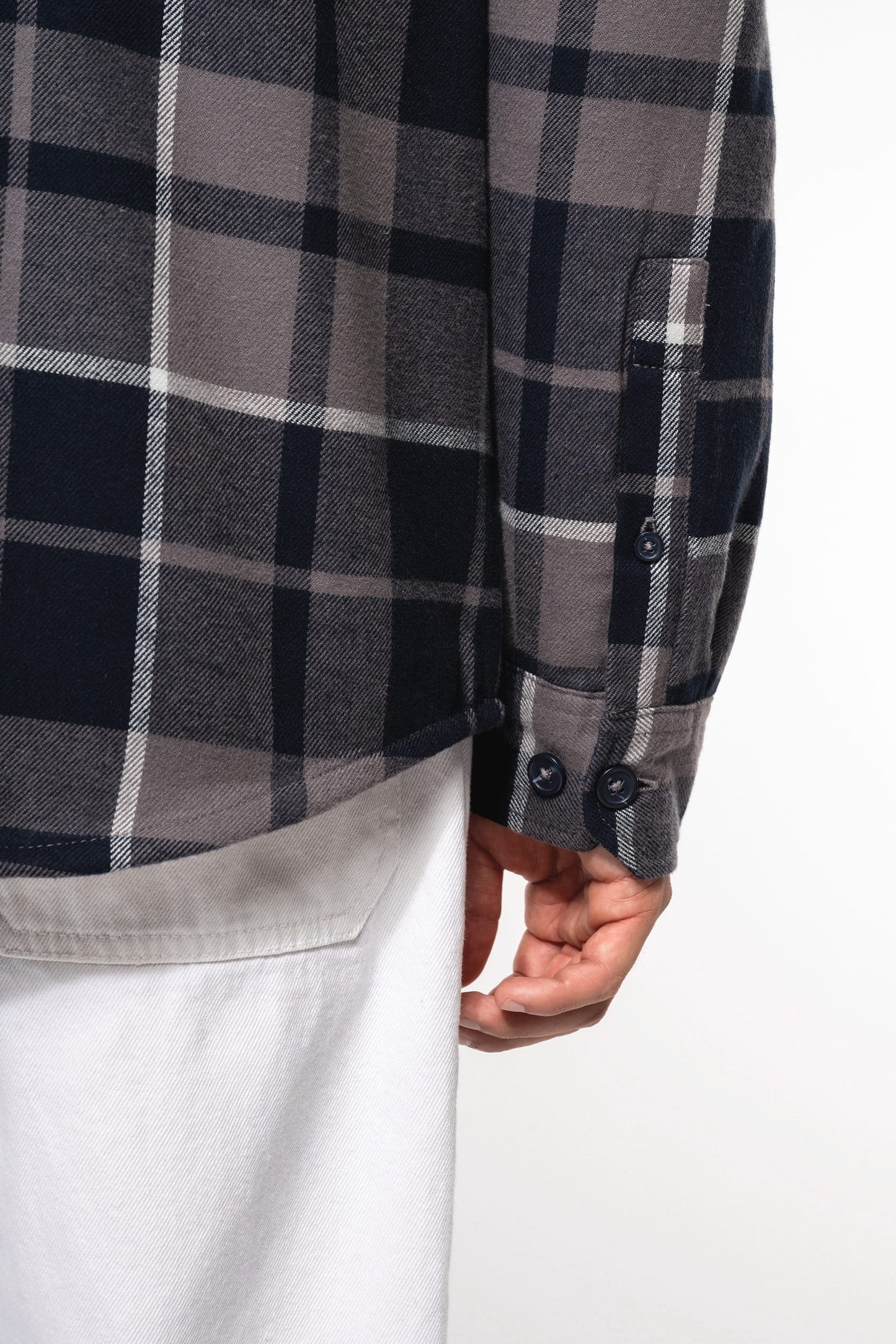 K579 - Giacca-camicia a quadri foderata in sherpa