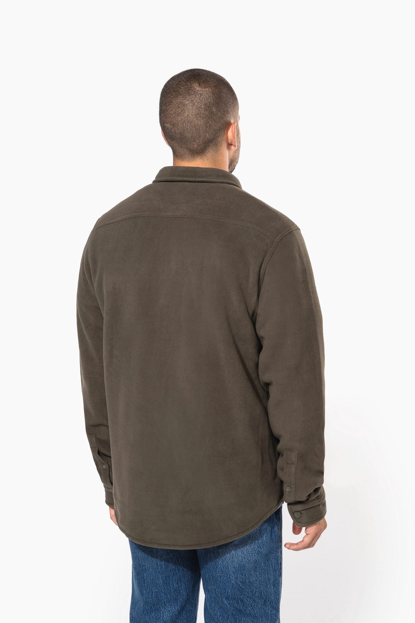K582 - Giacca-camicia in pile foderata in sherpa