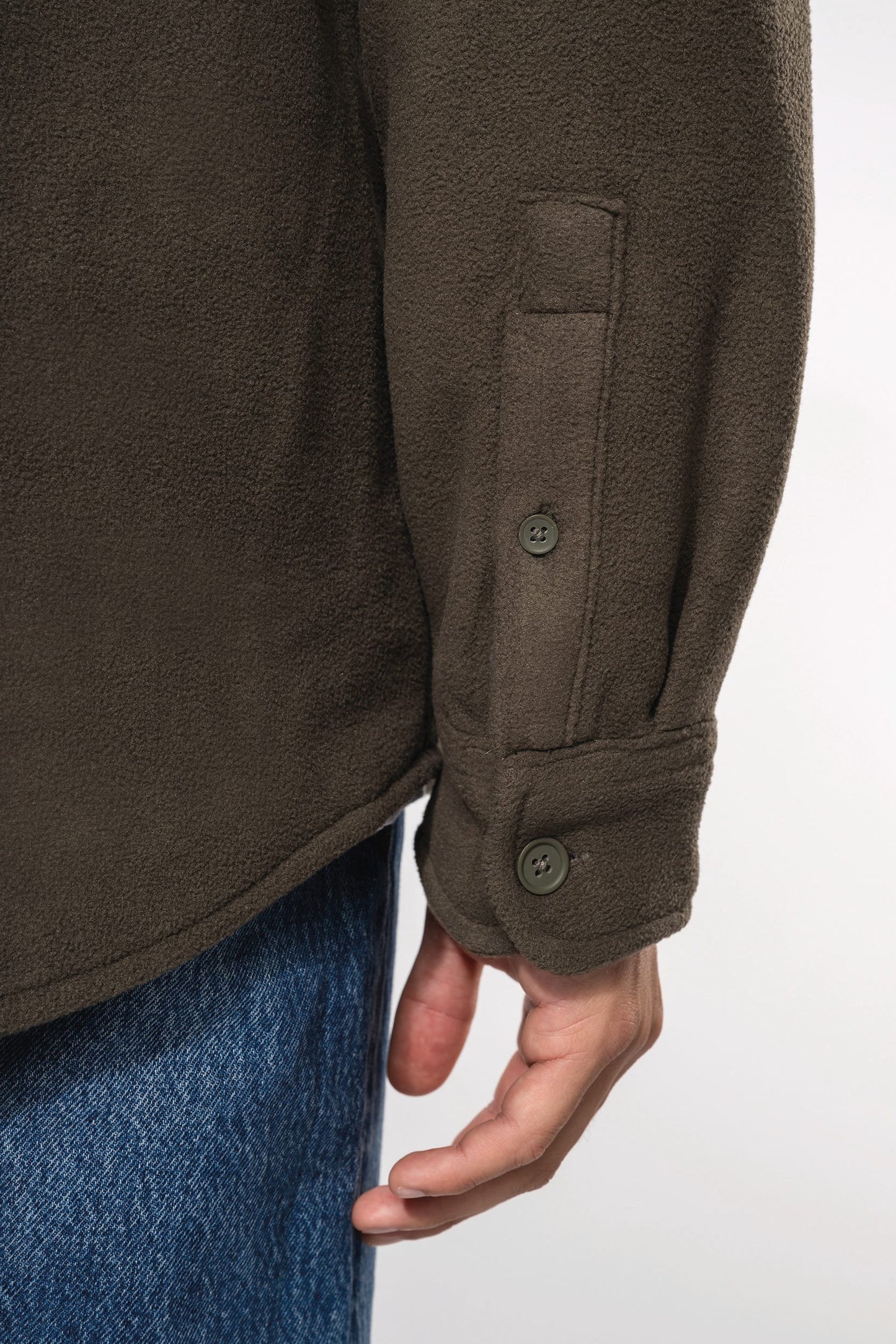 K582 - Giacca-camicia in pile foderata in sherpa
