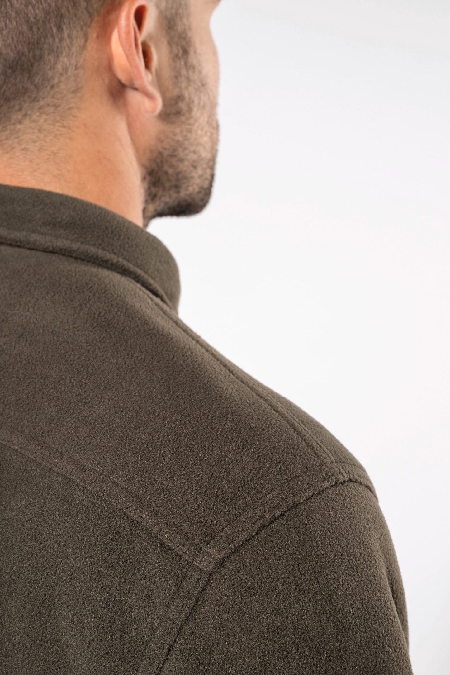 K582 - Giacca-camicia in pile foderata in sherpa
