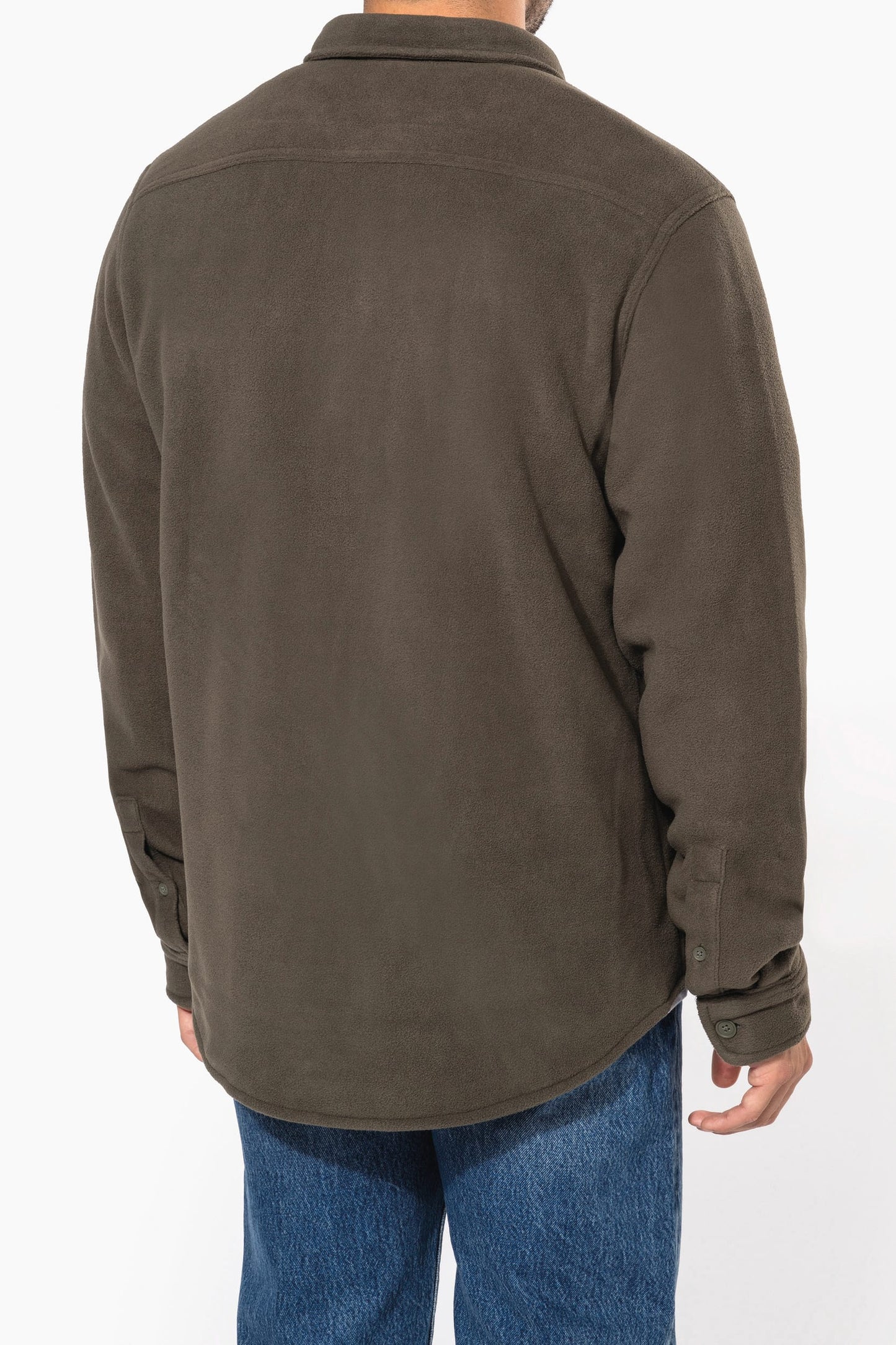 K582 - Giacca-camicia in pile foderata in sherpa