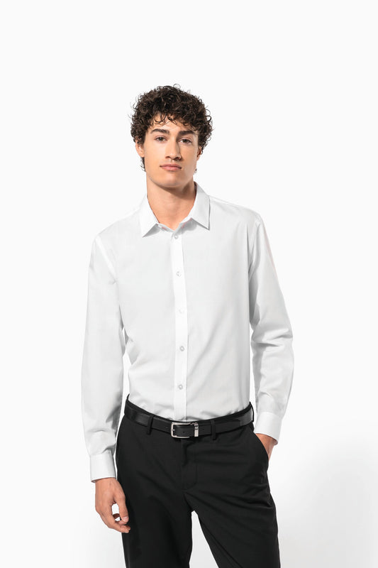K583C - Camicia popeline policotone uomo facile da lavare