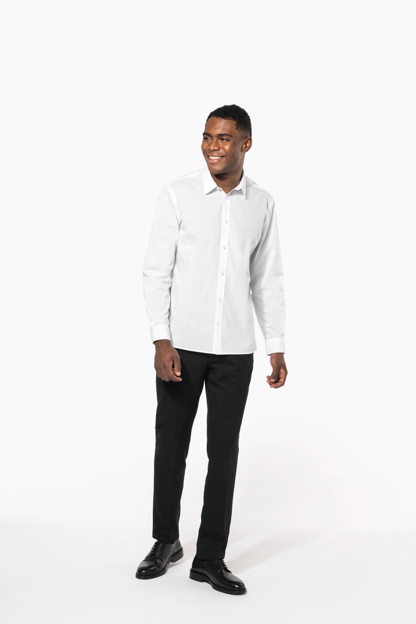 K583 - Camicia popeline policotone uomo facile da lavare