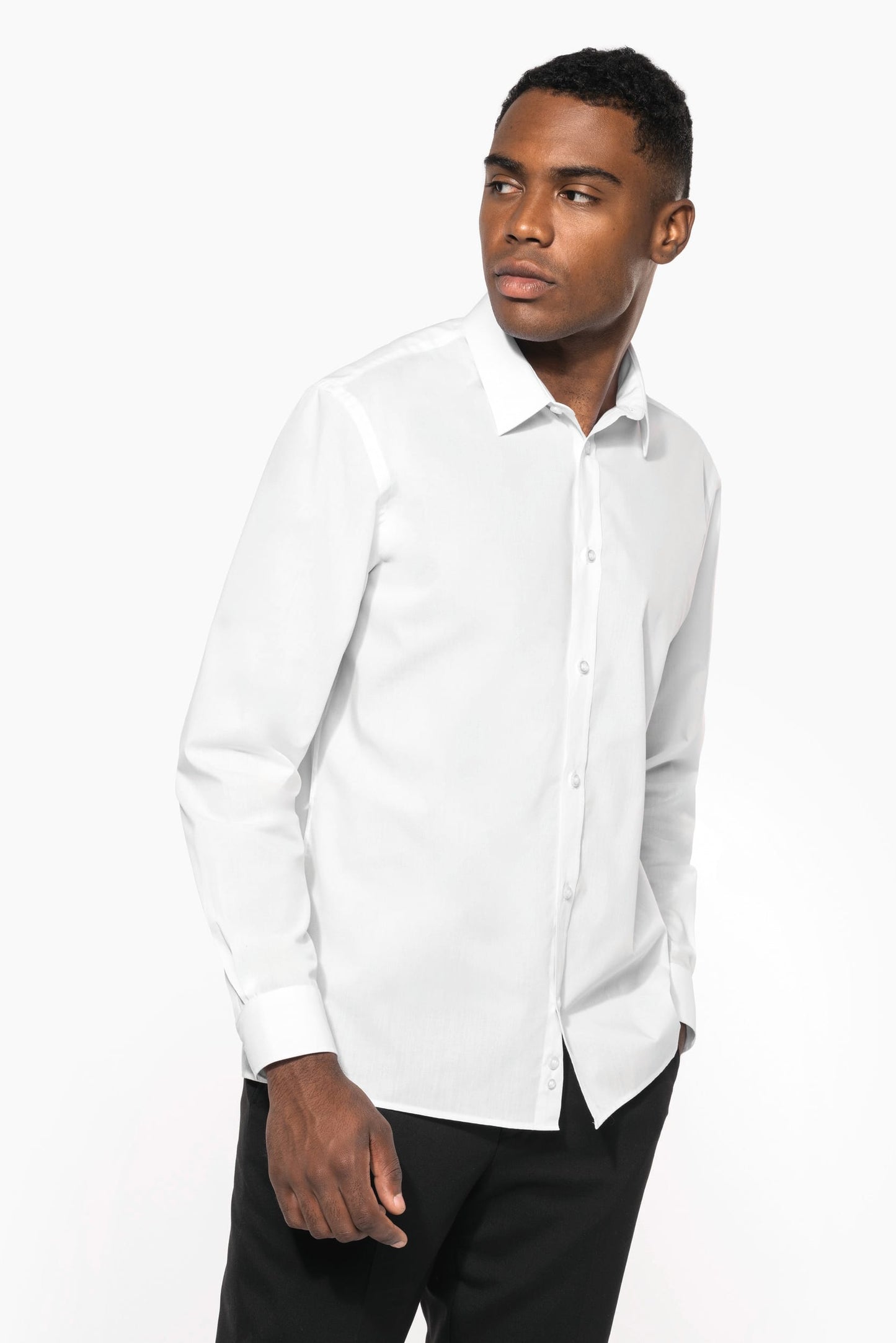 K583 - Camicia popeline policotone uomo facile da lavare