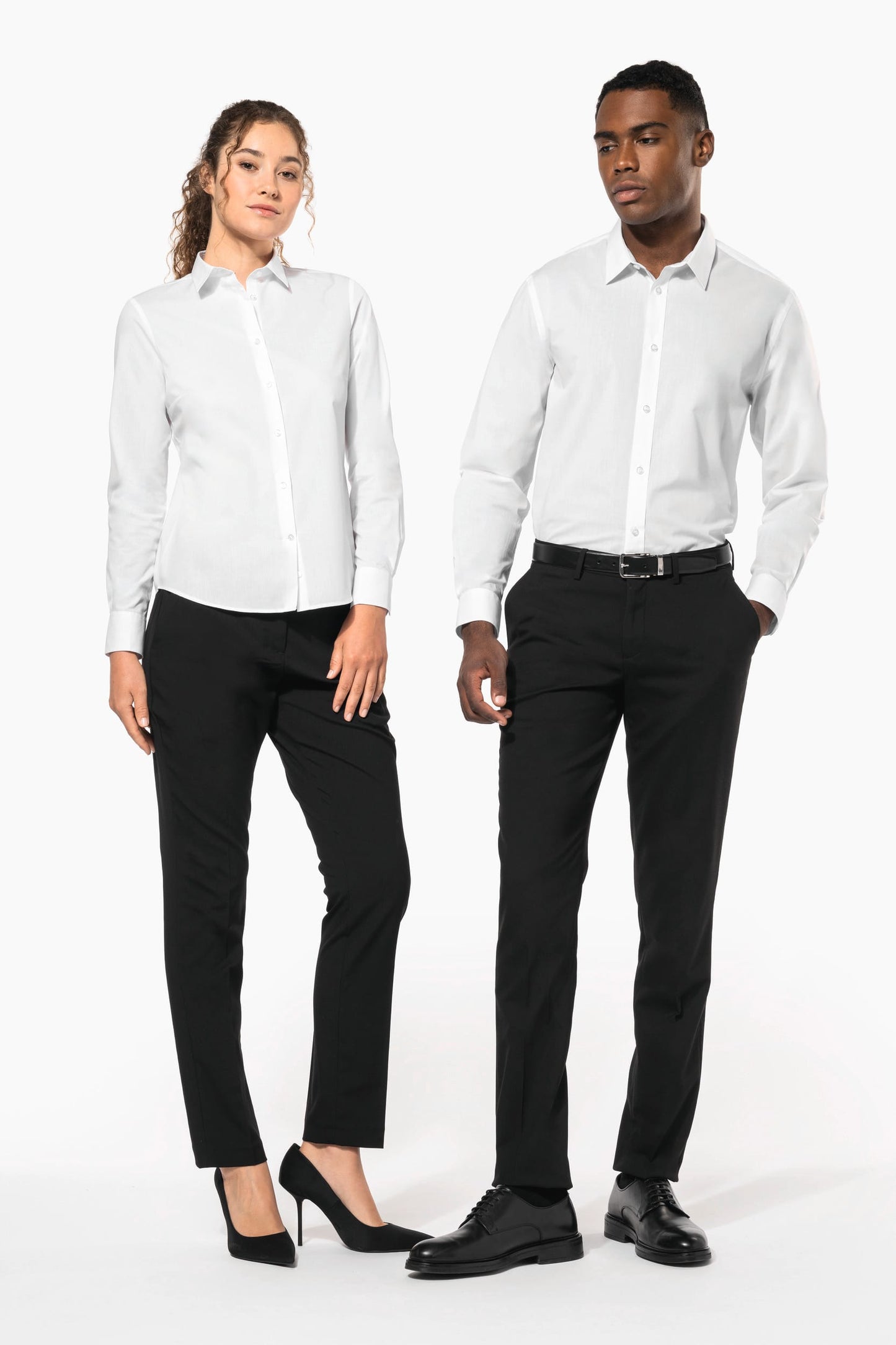 K583 - Camicia popeline policotone uomo facile da lavare