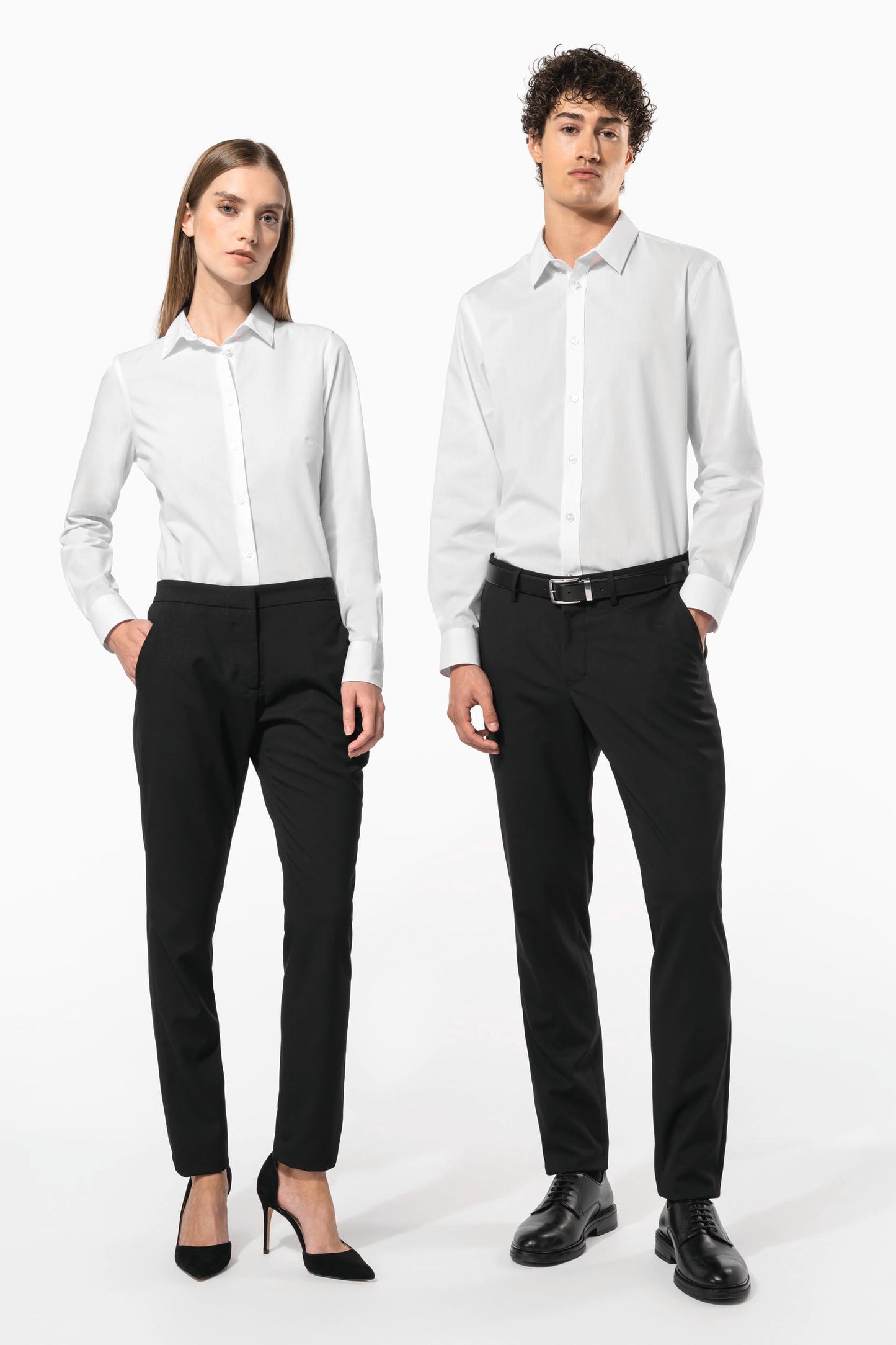 K584 - Camicia popeline policotone donna facile da lavare