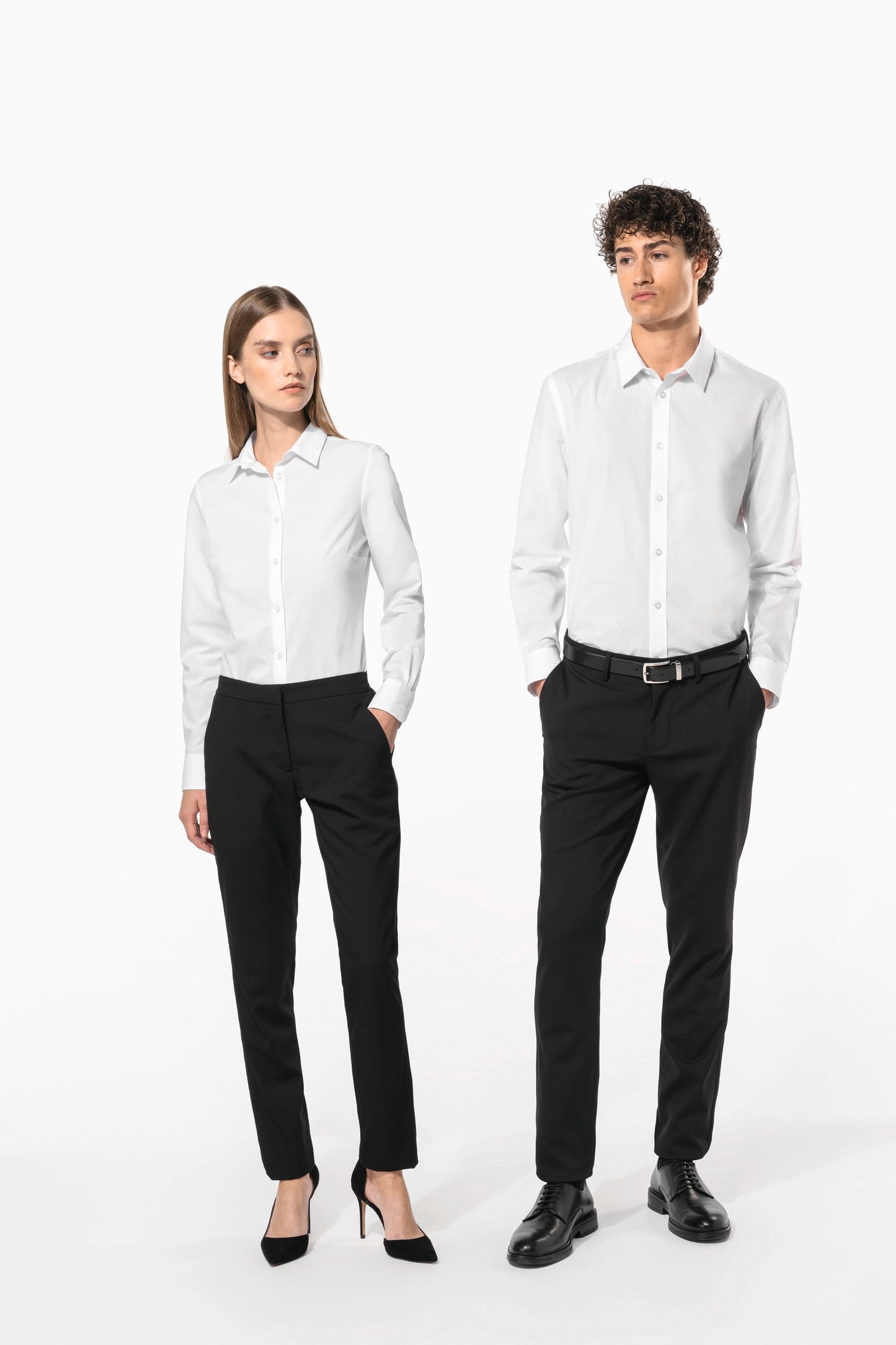 K584 - Camicia popeline policotone donna facile da lavare