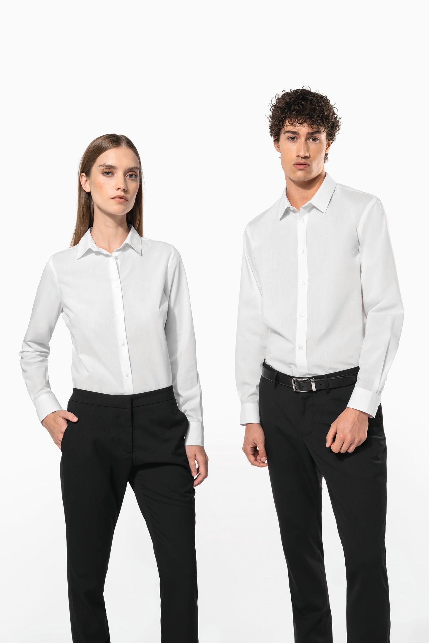 K583 - Camicia popeline policotone uomo facile da lavare