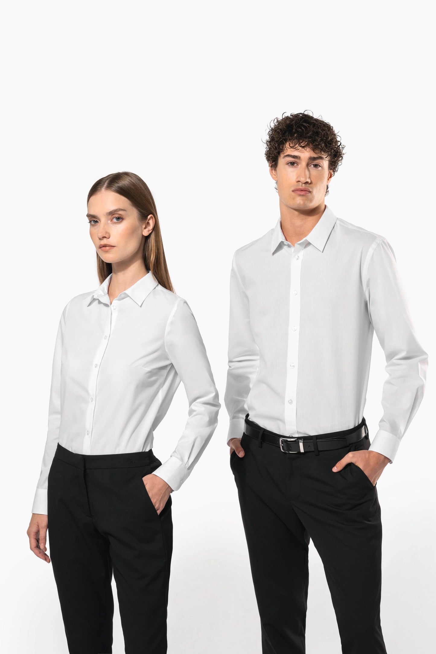 K583C - Camicia popeline policotone uomo facile da lavare
