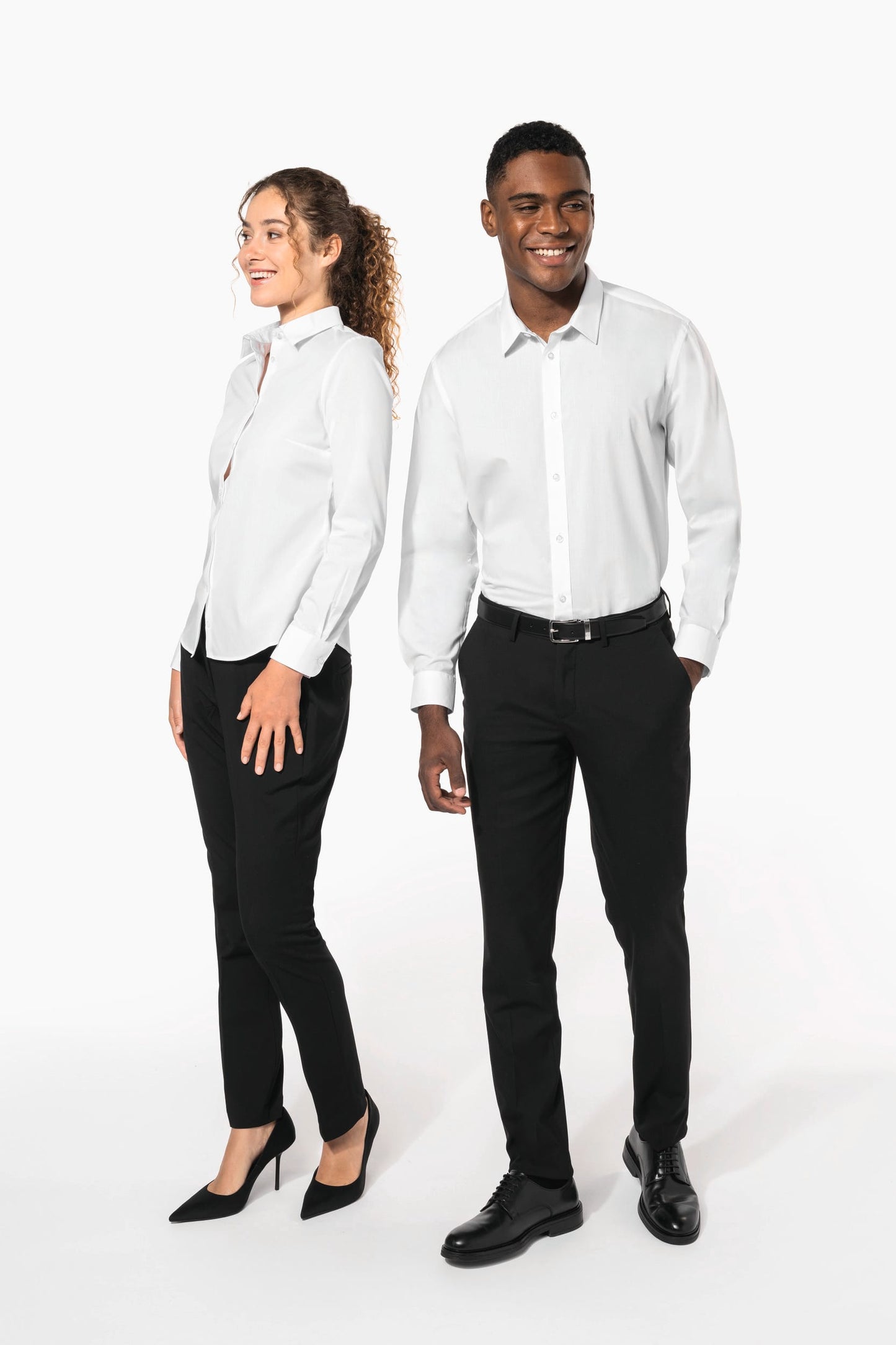 K584C - Camicia popeline policotone donna facile da lavare