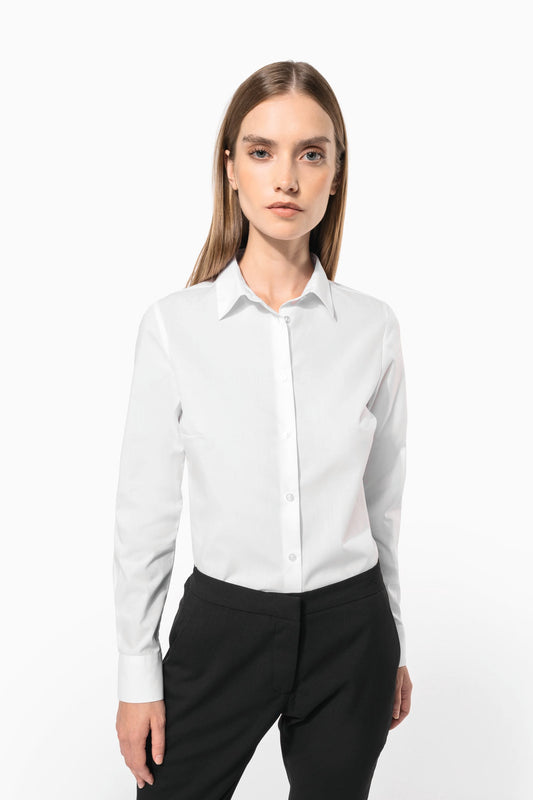 K584C - Camicia popeline policotone donna facile da lavare