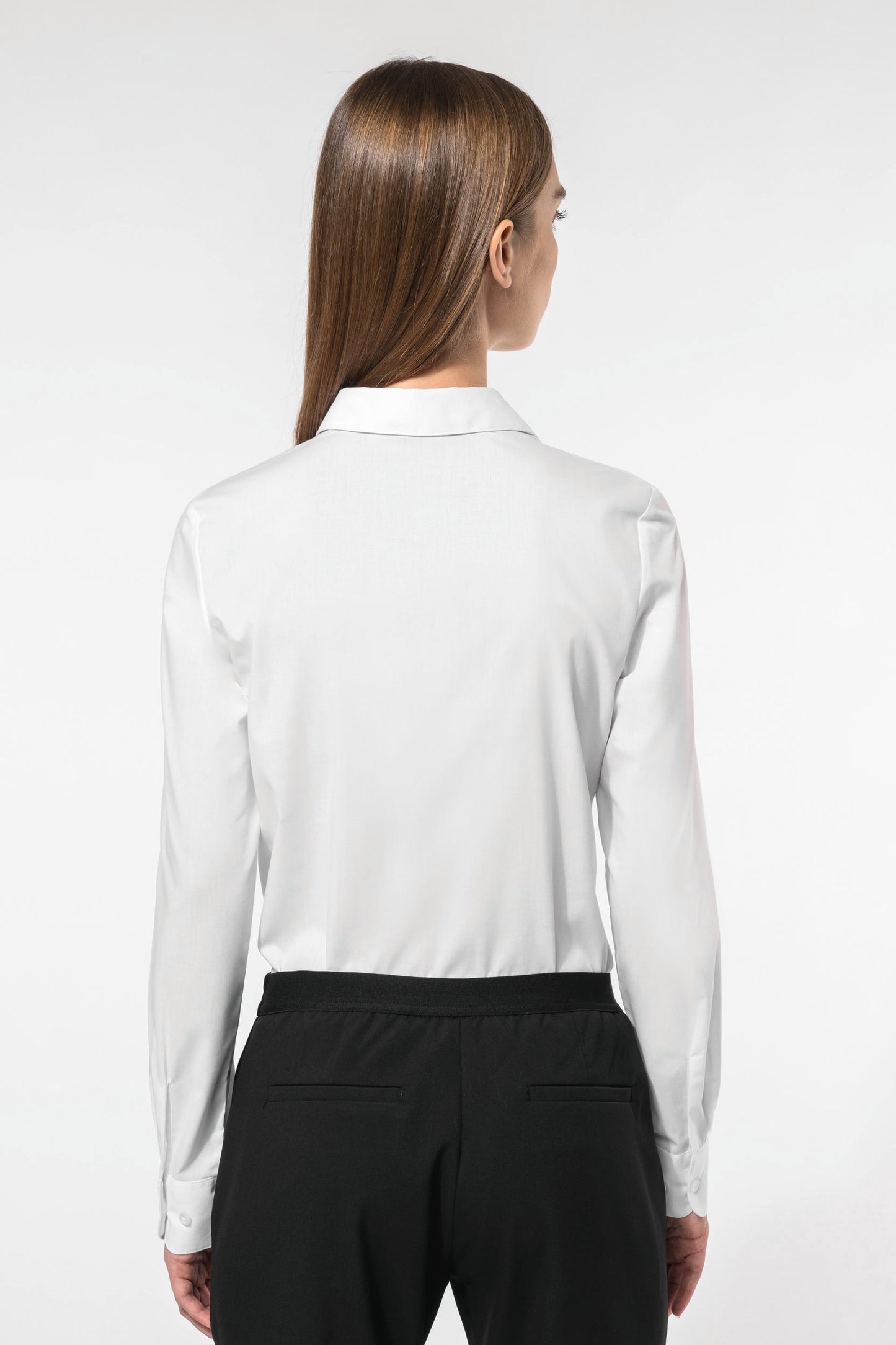 K584 - Camicia popeline policotone donna facile da lavare