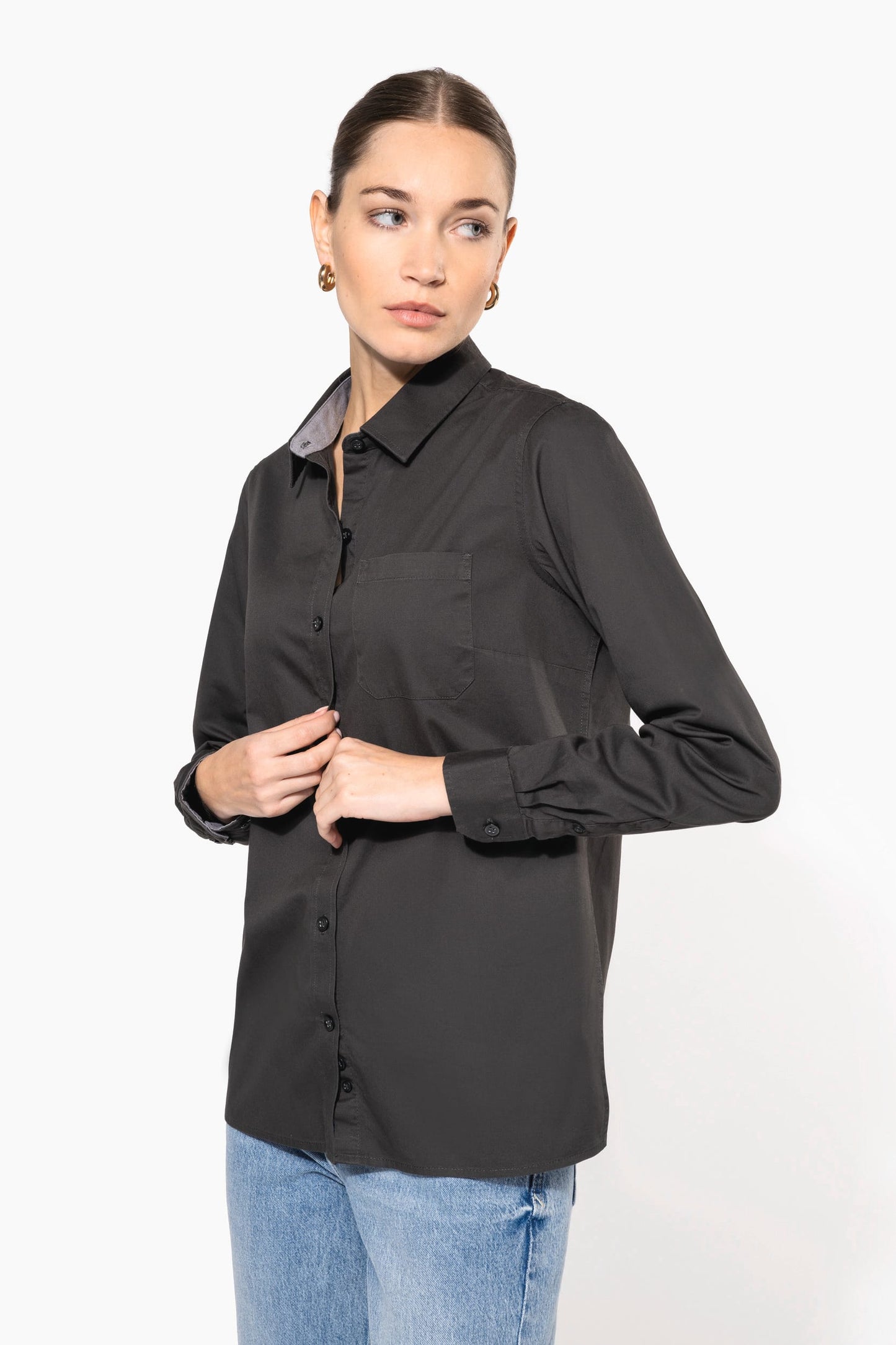 K585 - Camicia donna Nevada in cotone manica lunga
