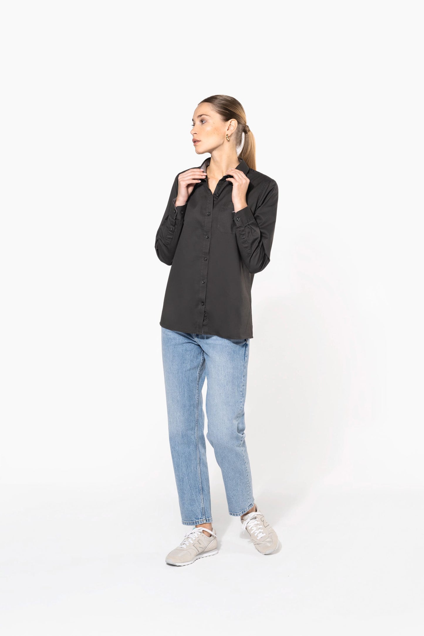 K585 - Camicia donna Nevada in cotone manica lunga