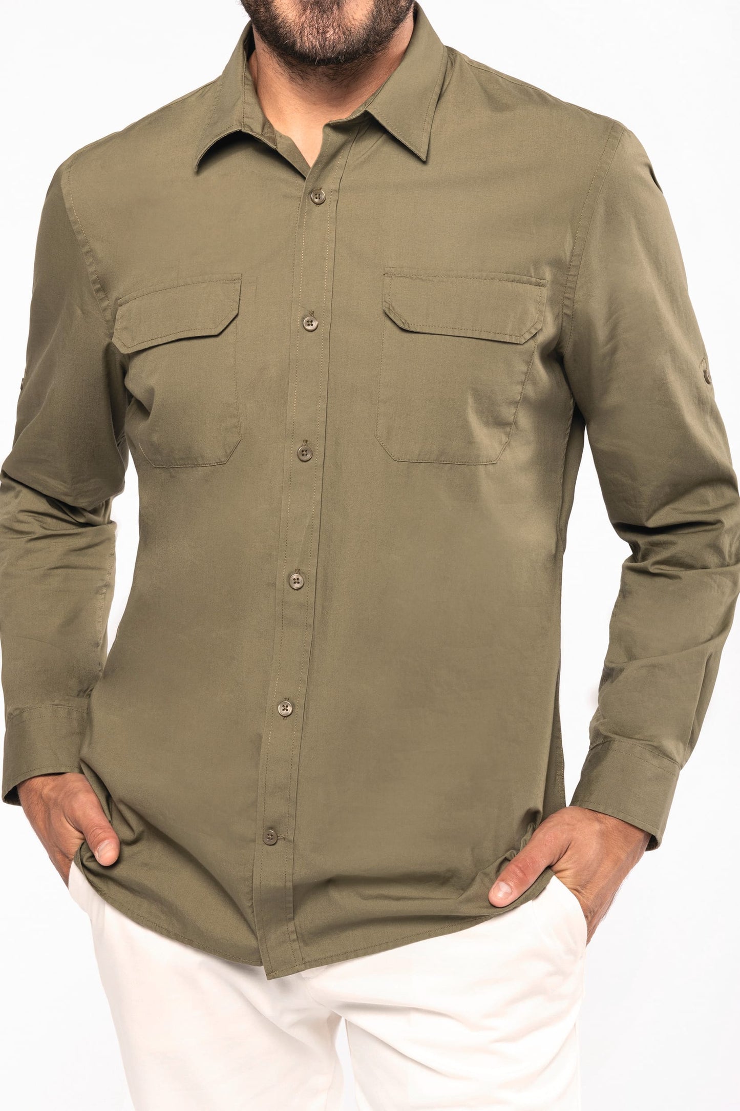 K590 - Camicia safari maniche lunghe