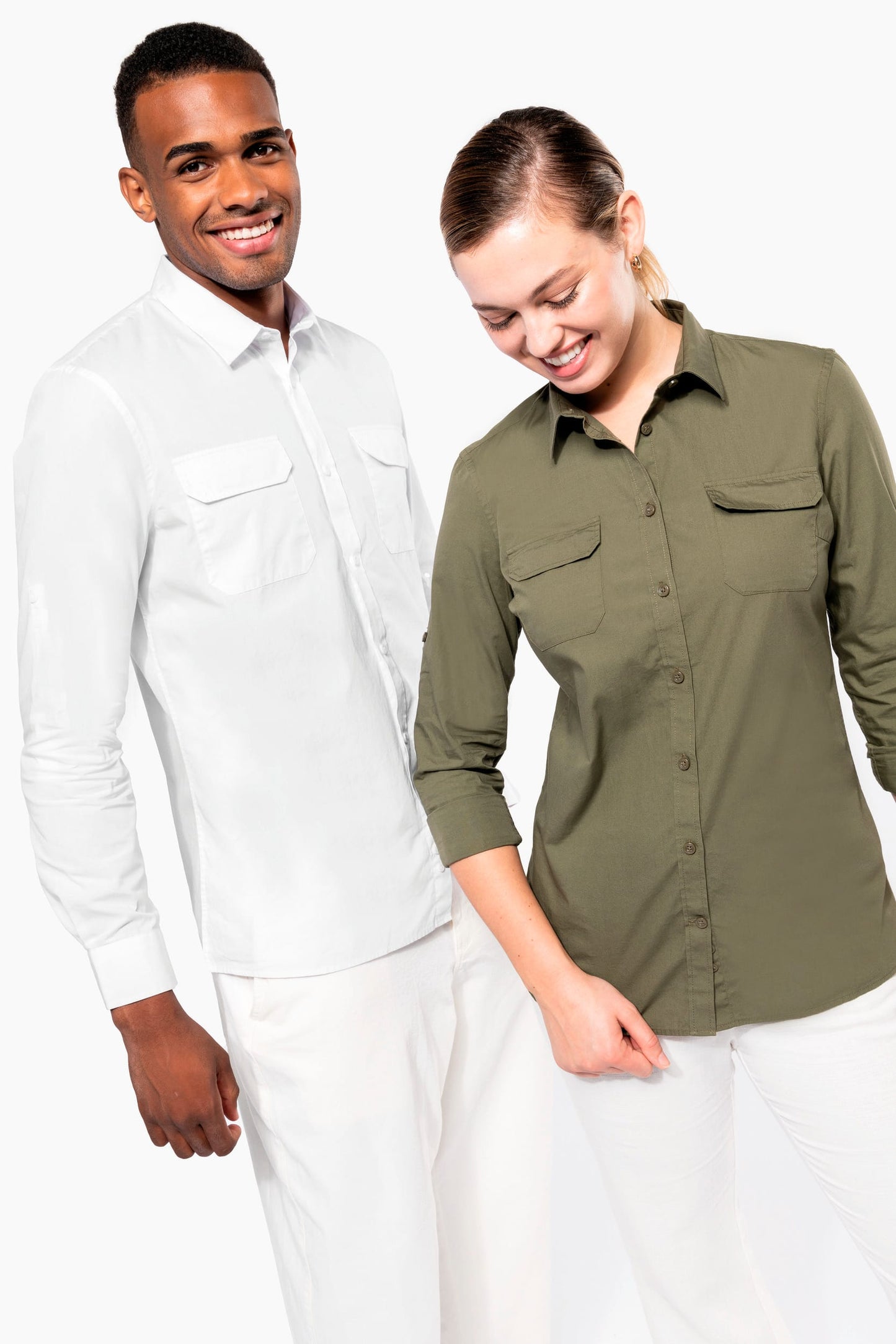 K591 - Camicia donna safari maniche lunghe