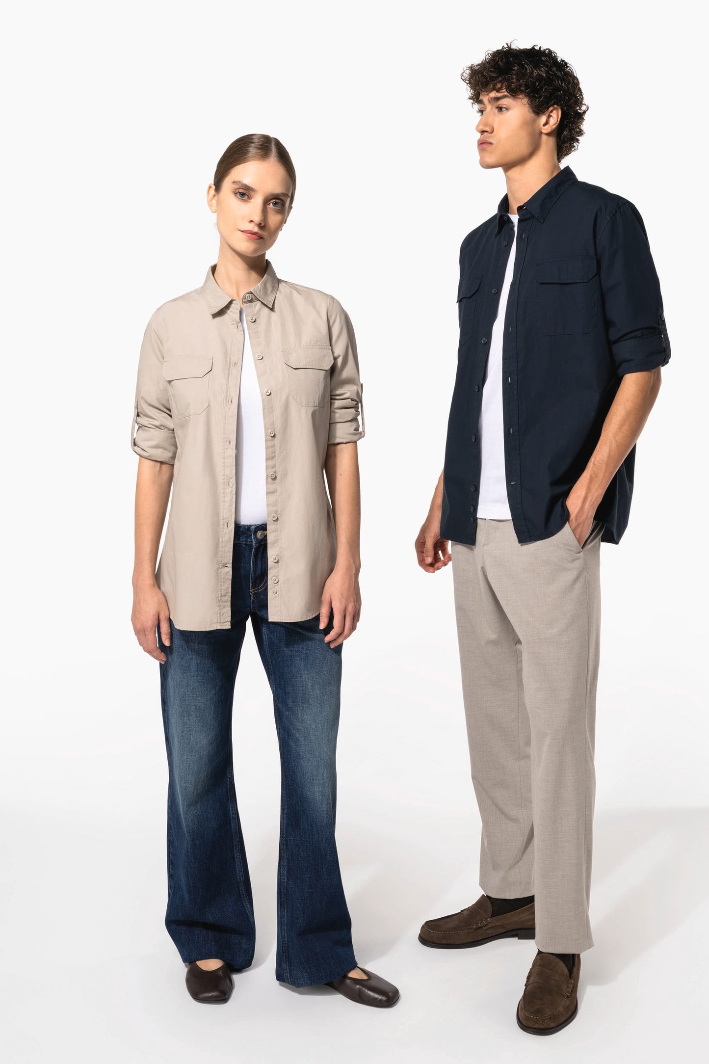 K591 - Camicia donna safari maniche lunghe