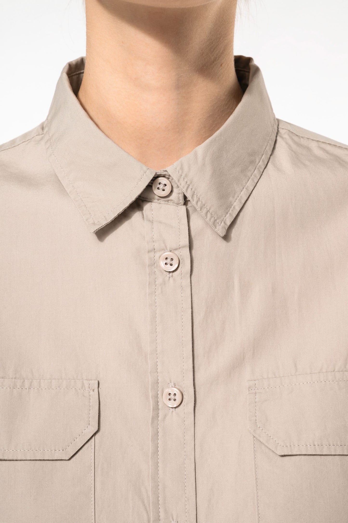 K591 - Camicia donna safari maniche lunghe