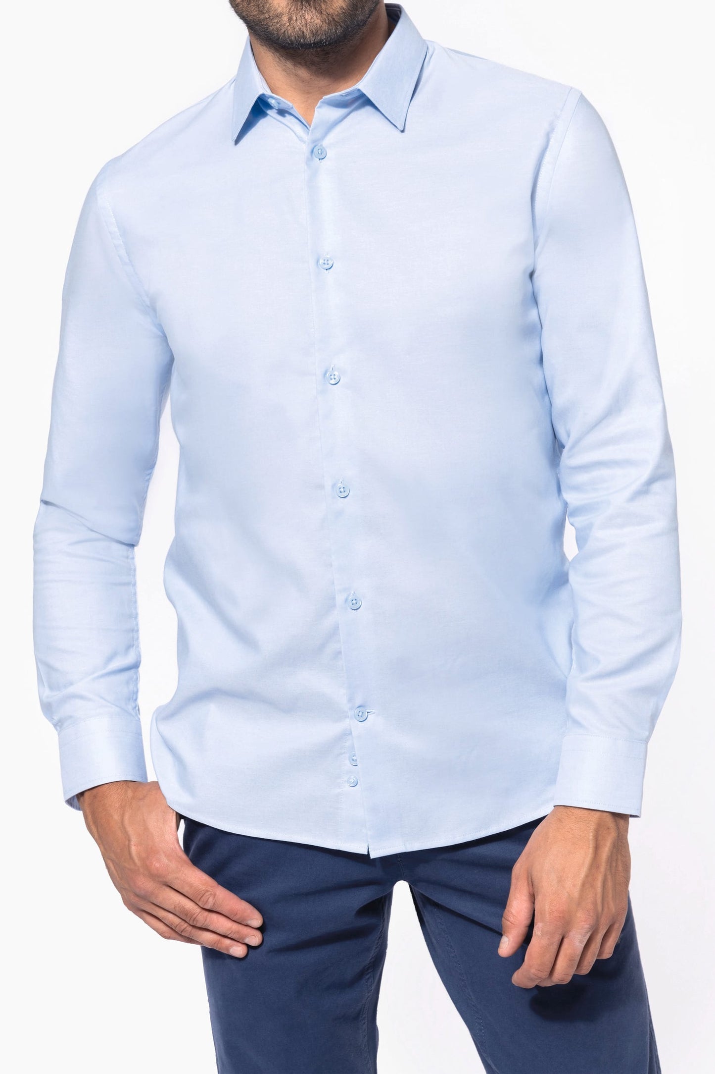 K595 - Camicia Oxford maniche lunghe uomo