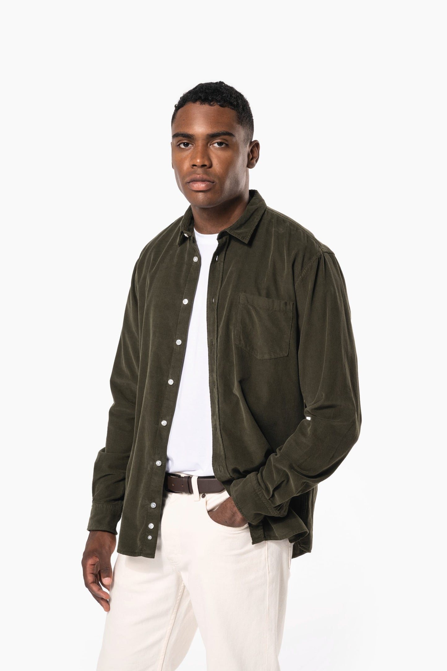 K599 - Camicia uomo maniche lunghe in velluto