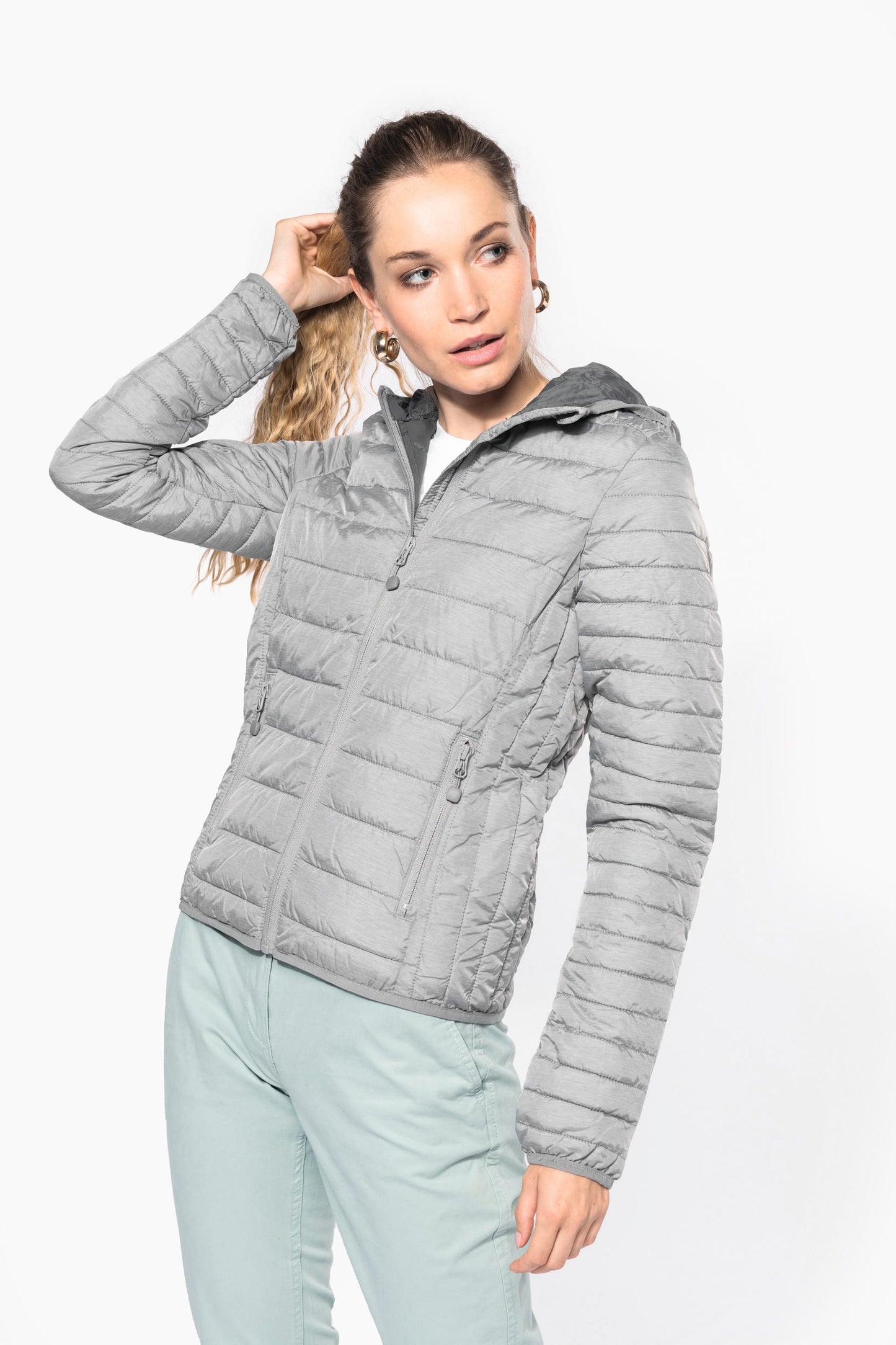 K6111 - Piumino donna leggero con cappuccio