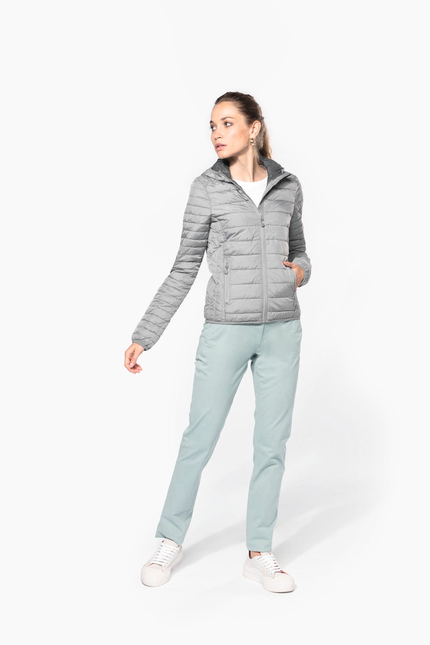 K6111 - Piumino donna leggero con cappuccio